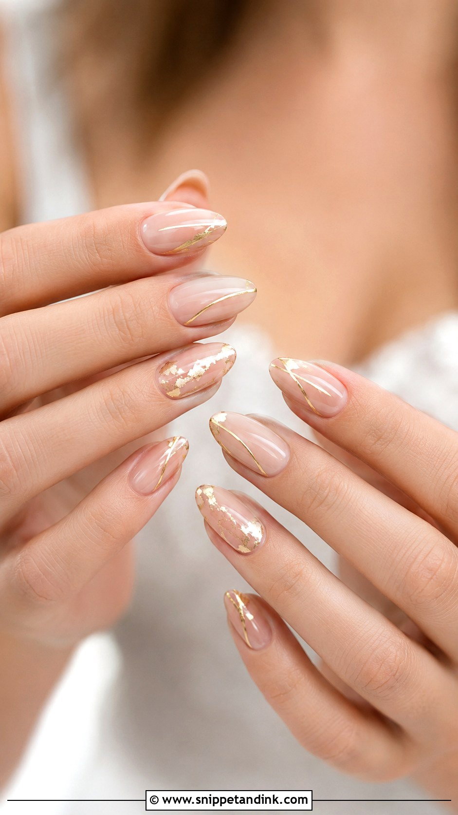 Nude Gold Wedding Nails - Snippet and Ink - 20 Nude Nails for Wedding