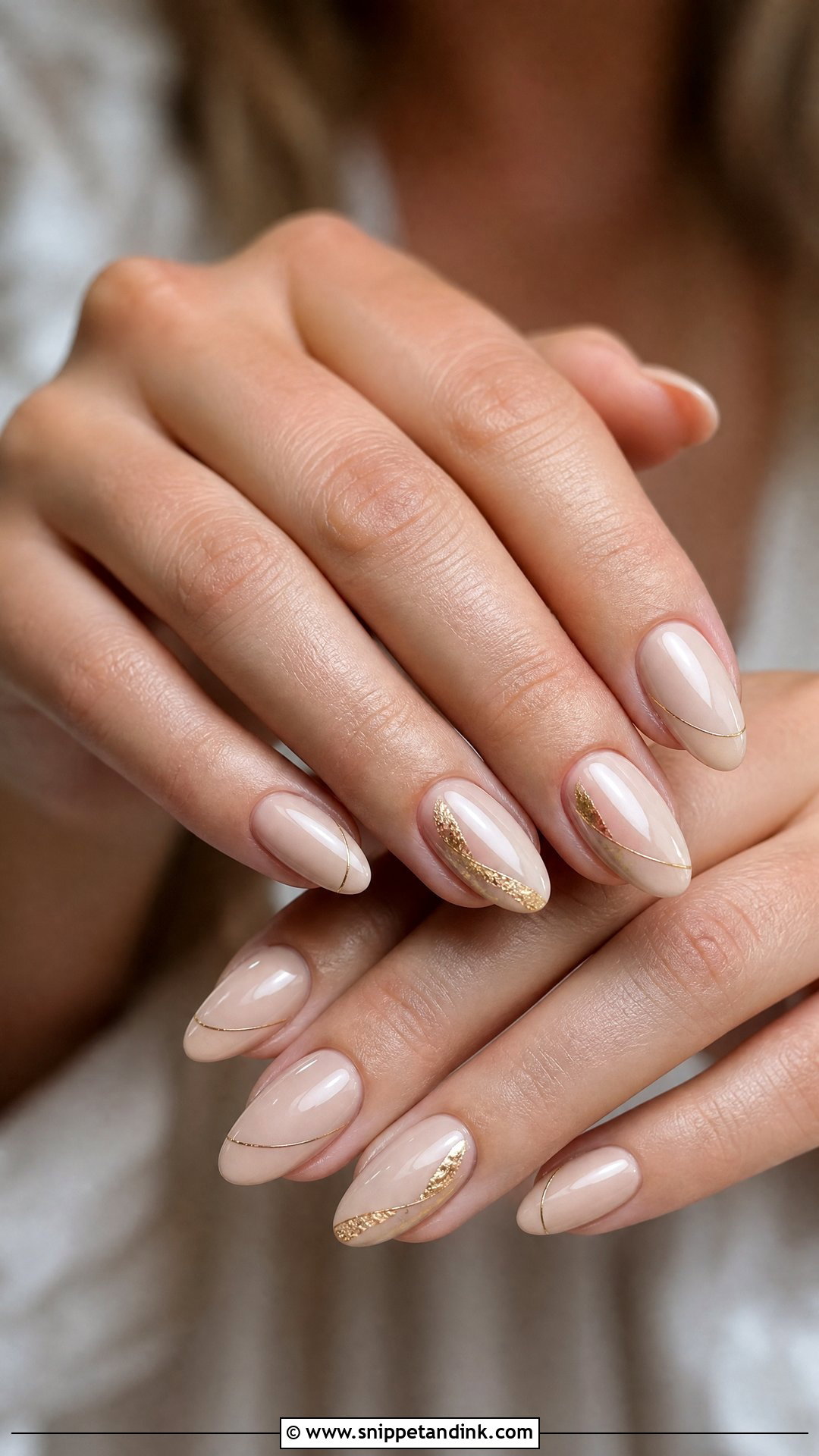 Nude Gold Wedding Nails - Snippet and Ink - 25 Nude Wedding Nails