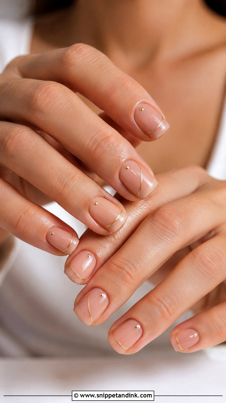 Nude Gold Wedding Nails - Snippet and Ink - 20 Golden Wedding Nails