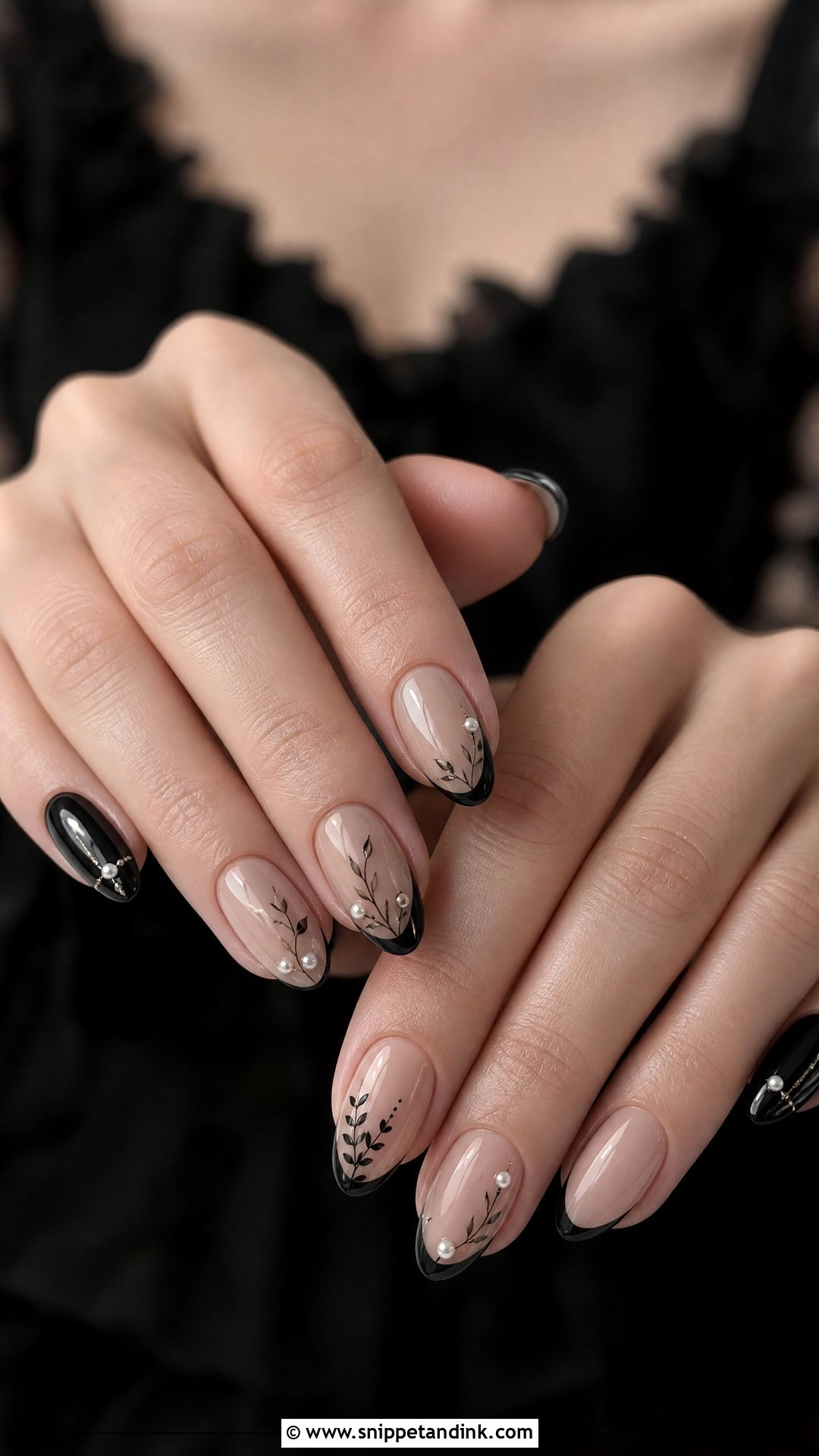 Nude Goth Wedding Nails - Snippet and Ink - 25 Goth Wedding Nails