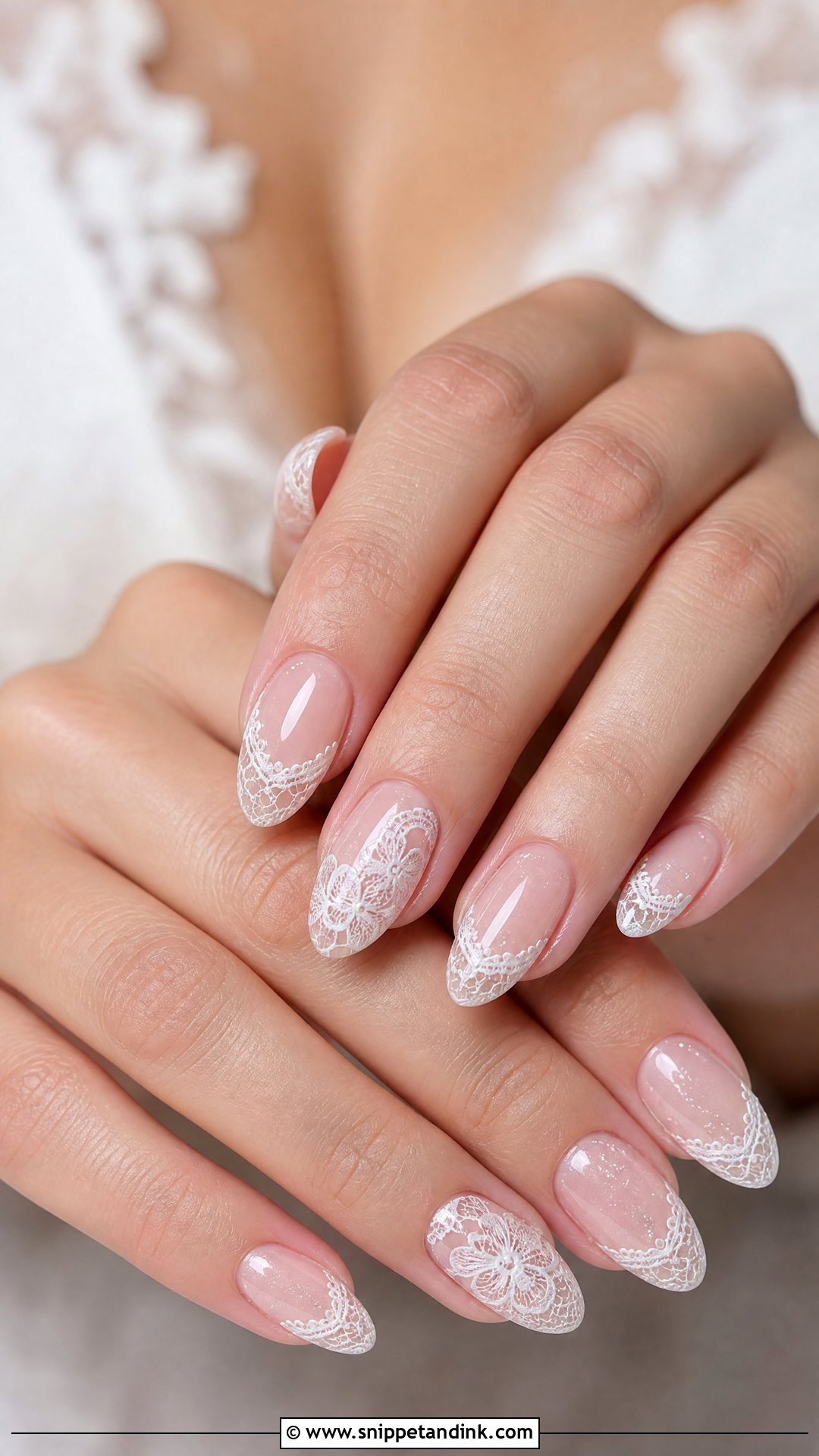 Nude Lace Bridal Nails - Snippet and Ink - 25 Nude Bridal Nails