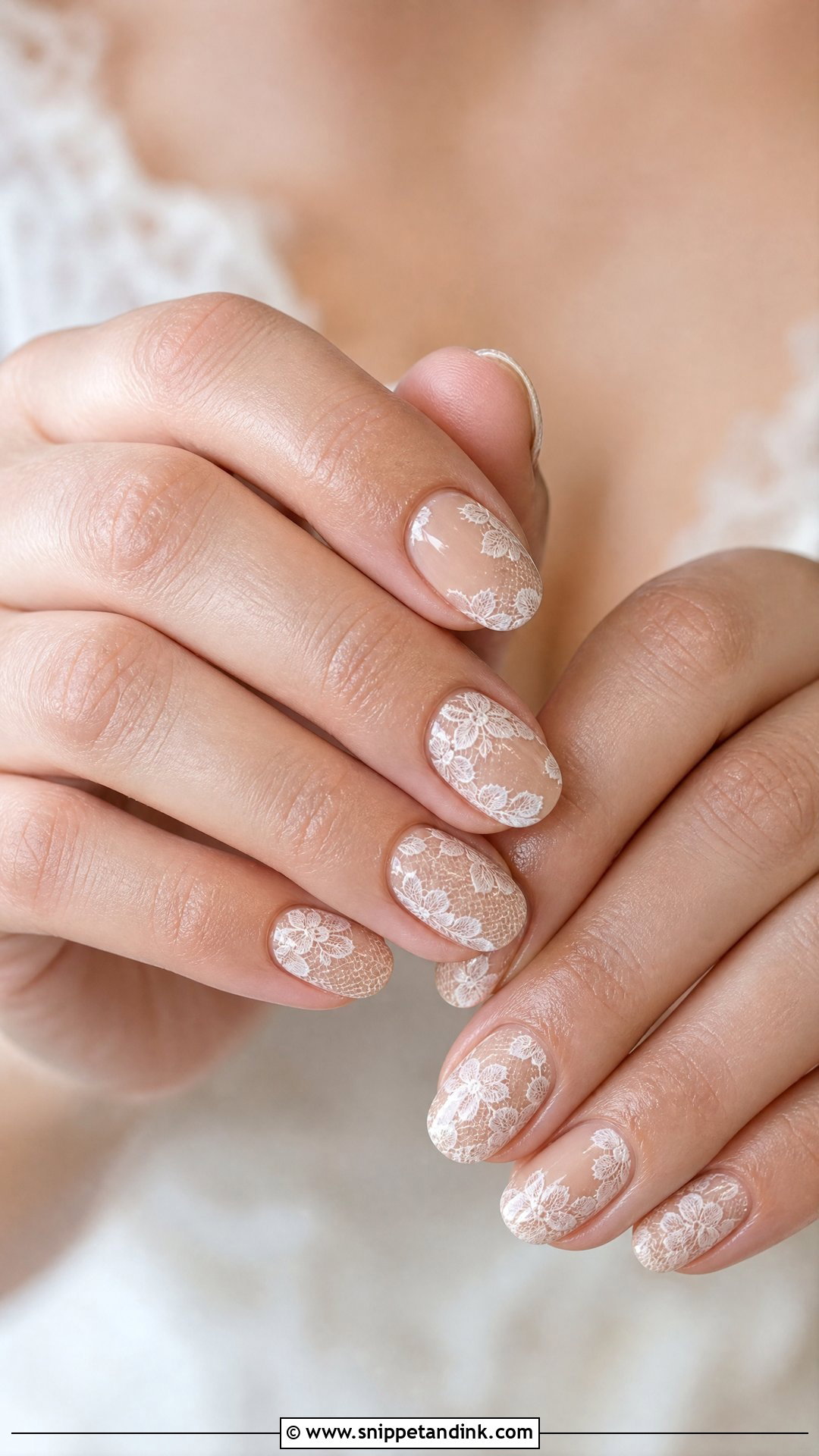 Nude Lace Wedding Nails - Snippet and Ink - 25 Lace Wedding Nails