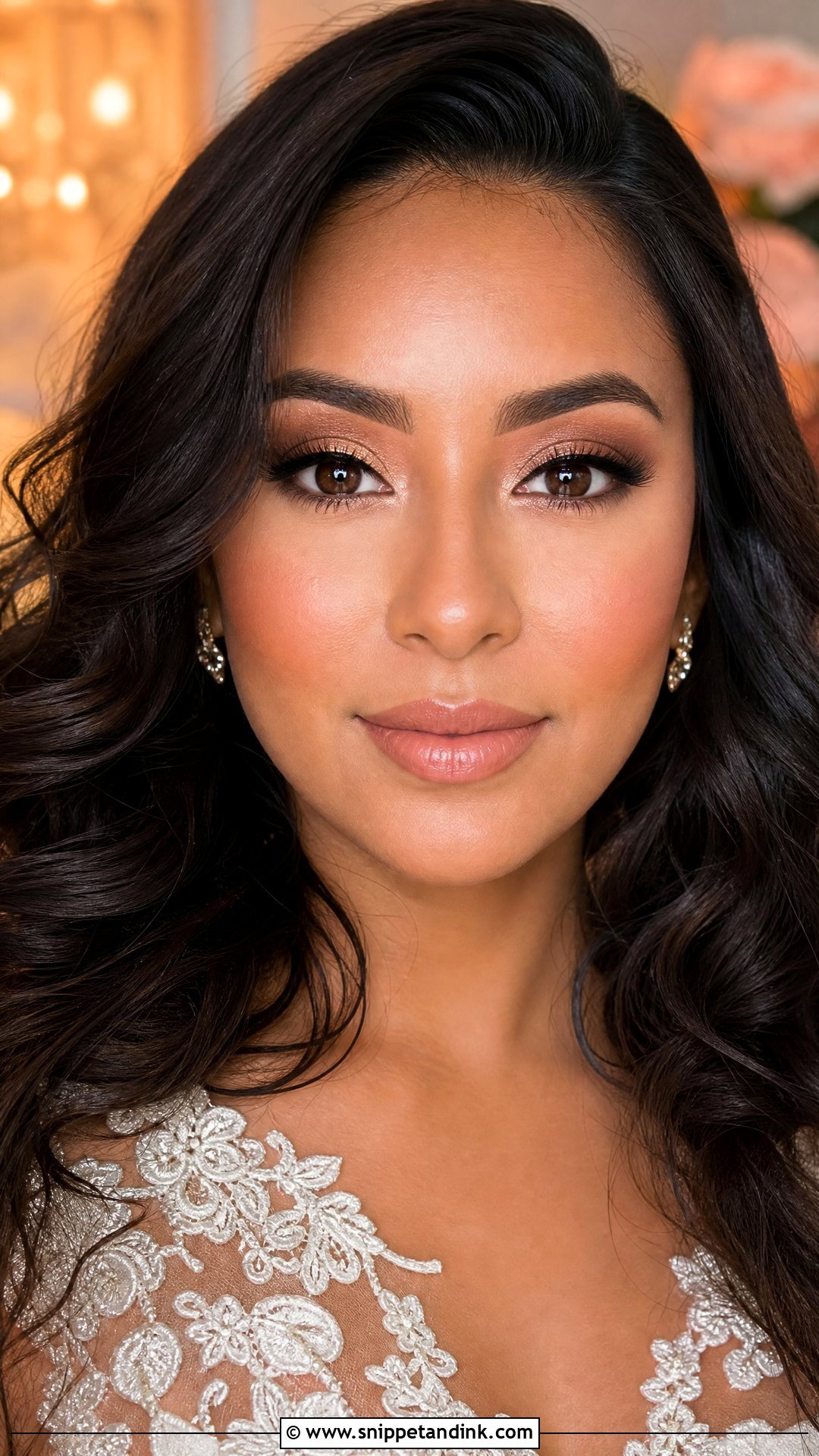 Nude Lip Bridal Makeup For Brown Eyes - Snippet and Ink - 35 Elegant Bridal Makeup for Brown Eyes