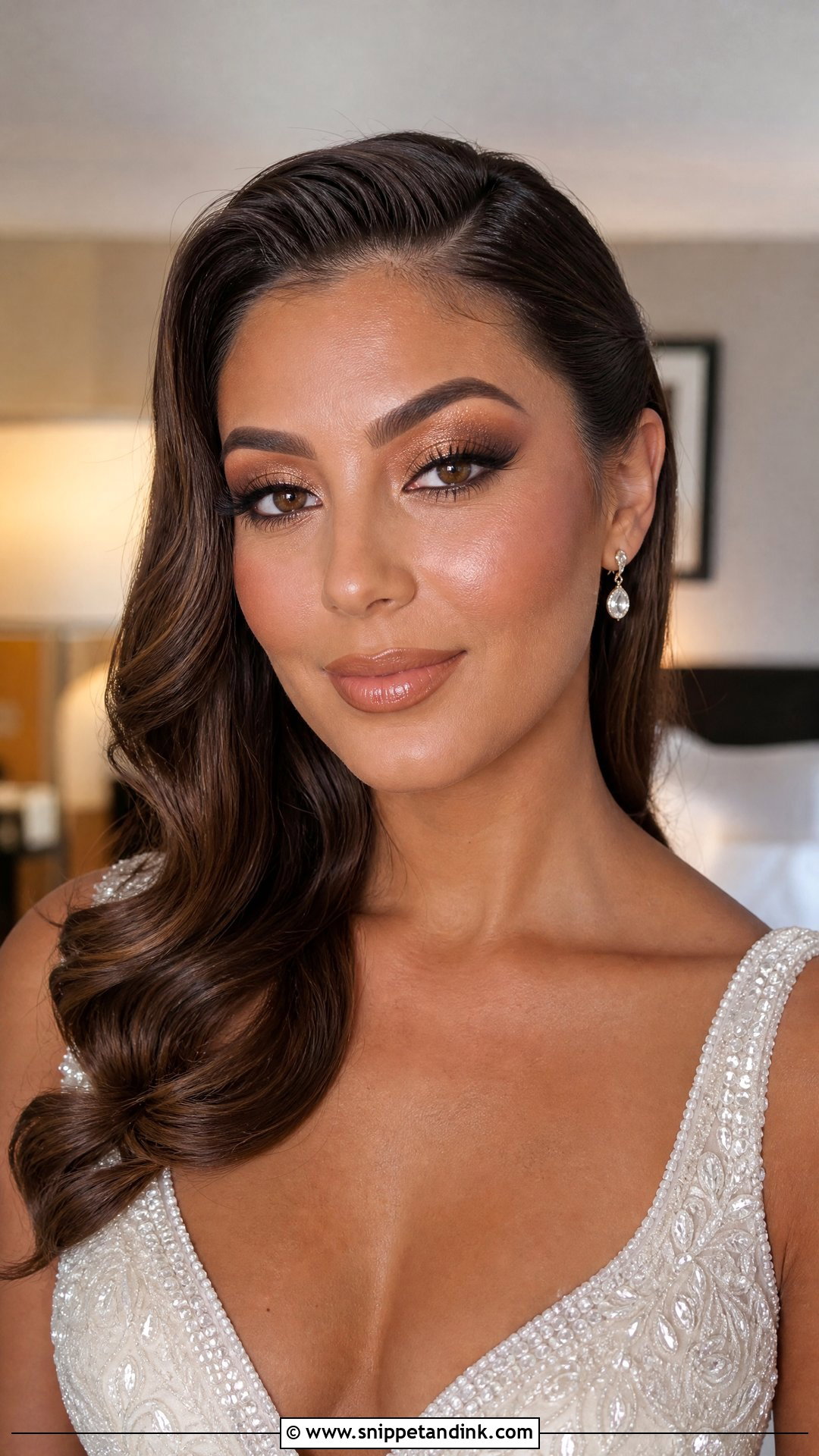Nude Lip Full Glam Bridal Makeup - Snippet and Ink - 20 Bridal Makeup Full Glam Brown Eyes