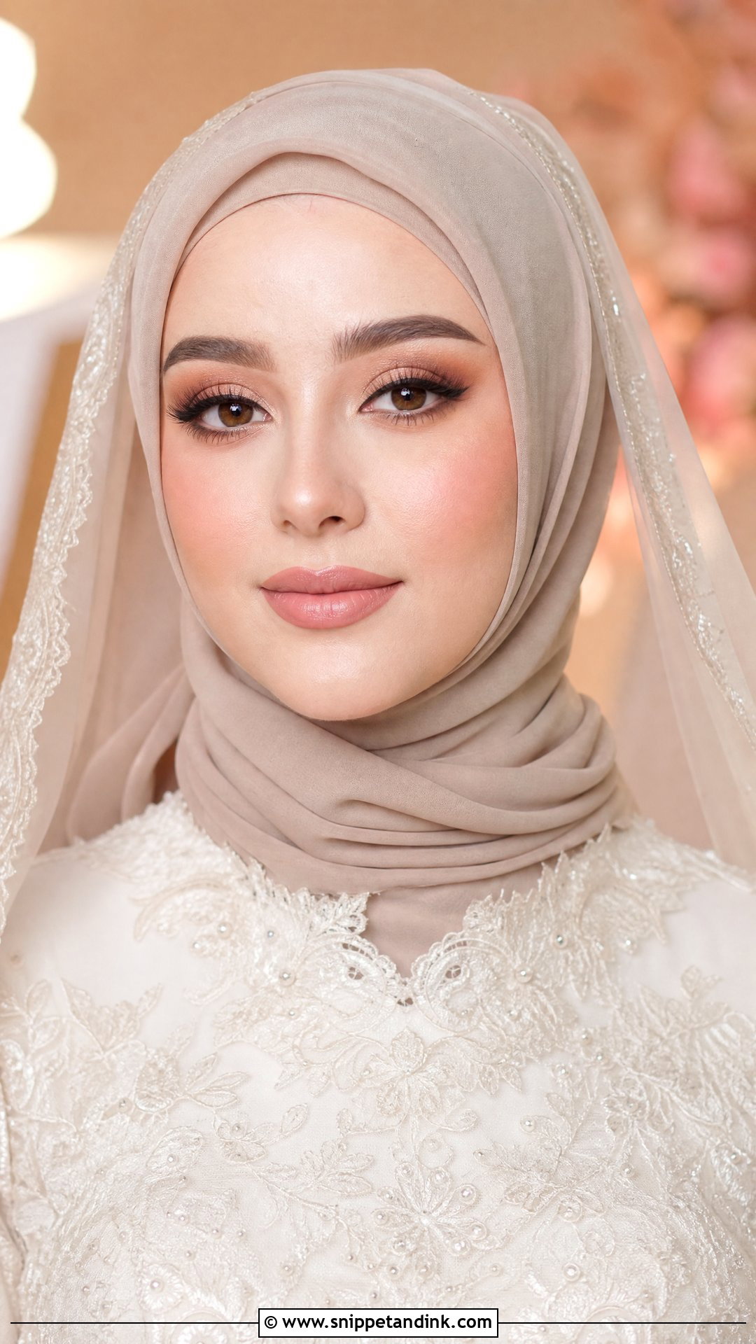 Nude Lip Hijab Bridal Makeup - Snippet and Ink - 25 Wedding Makeup Hijab Ideas