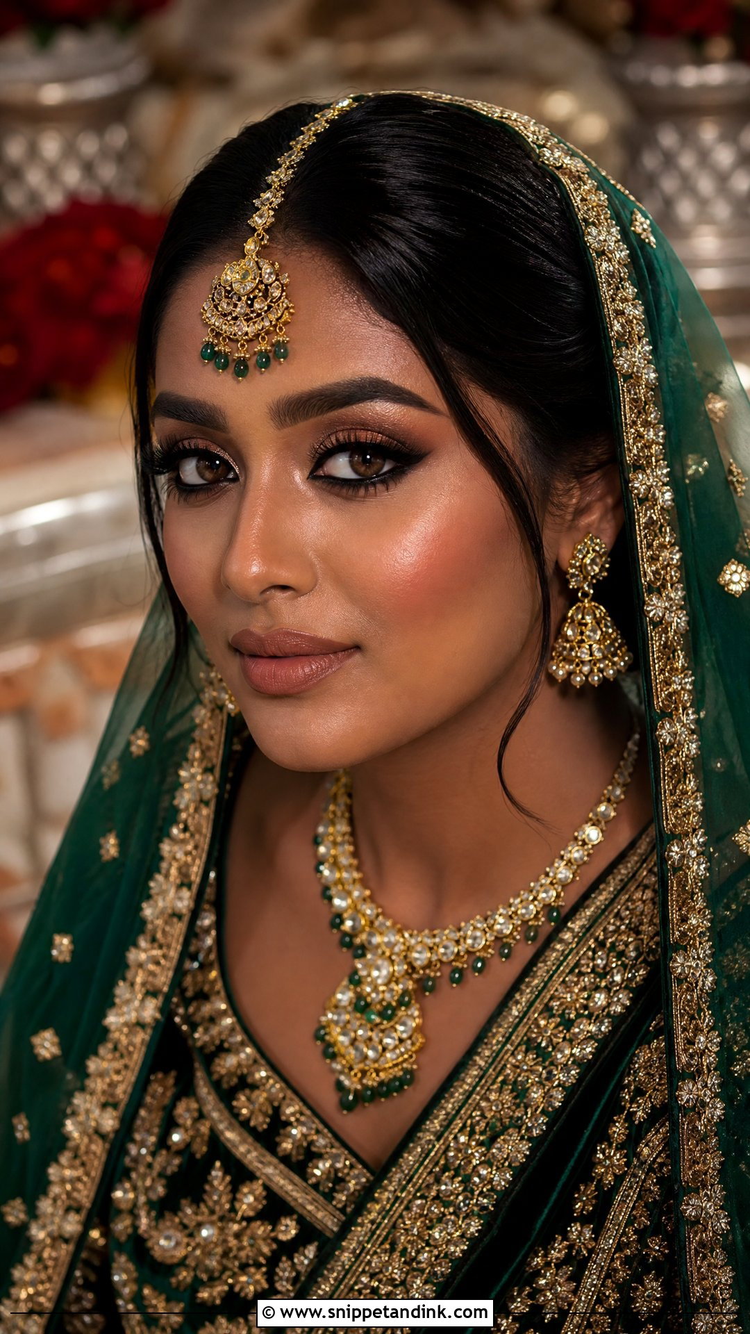 Nude Lip Indian Bridal Look - Snippet and Ink - 20 Indian Bridal Looks