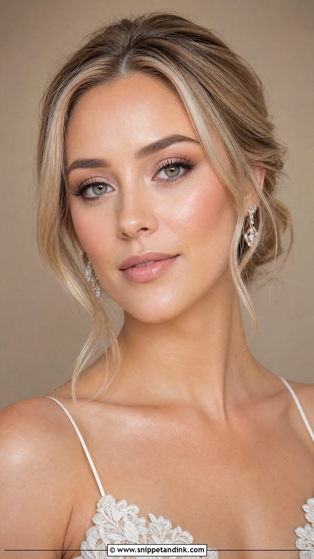 Nude Lip Pale Bridal Makeup - Snippet and Ink - 20 Pale Bridal Makeup Ideas