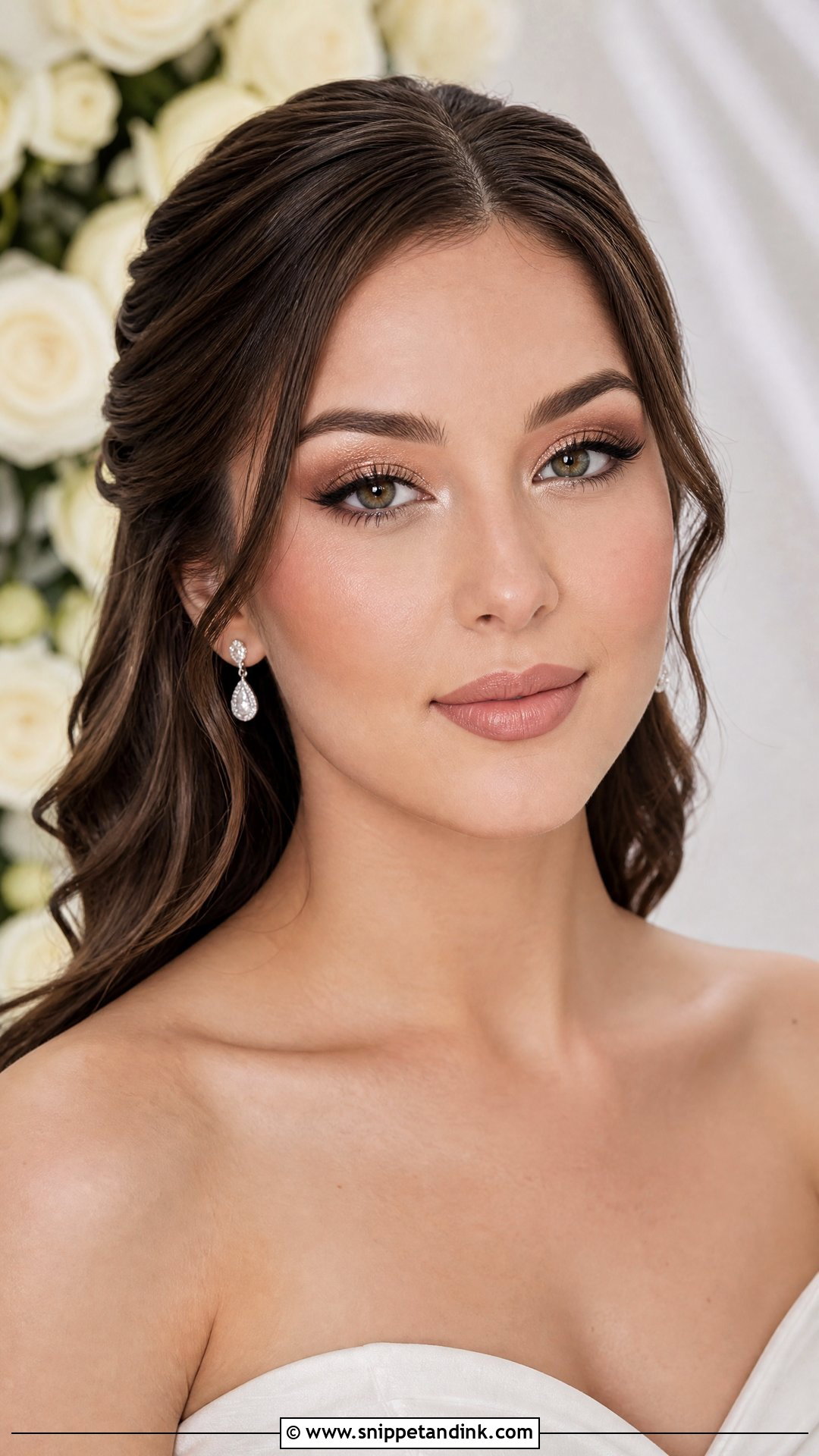 Nude Lip Wedding Makeup For Brown Hair - Snippet and Ink - 20 Wedding Makeup Brown Hair Ideas