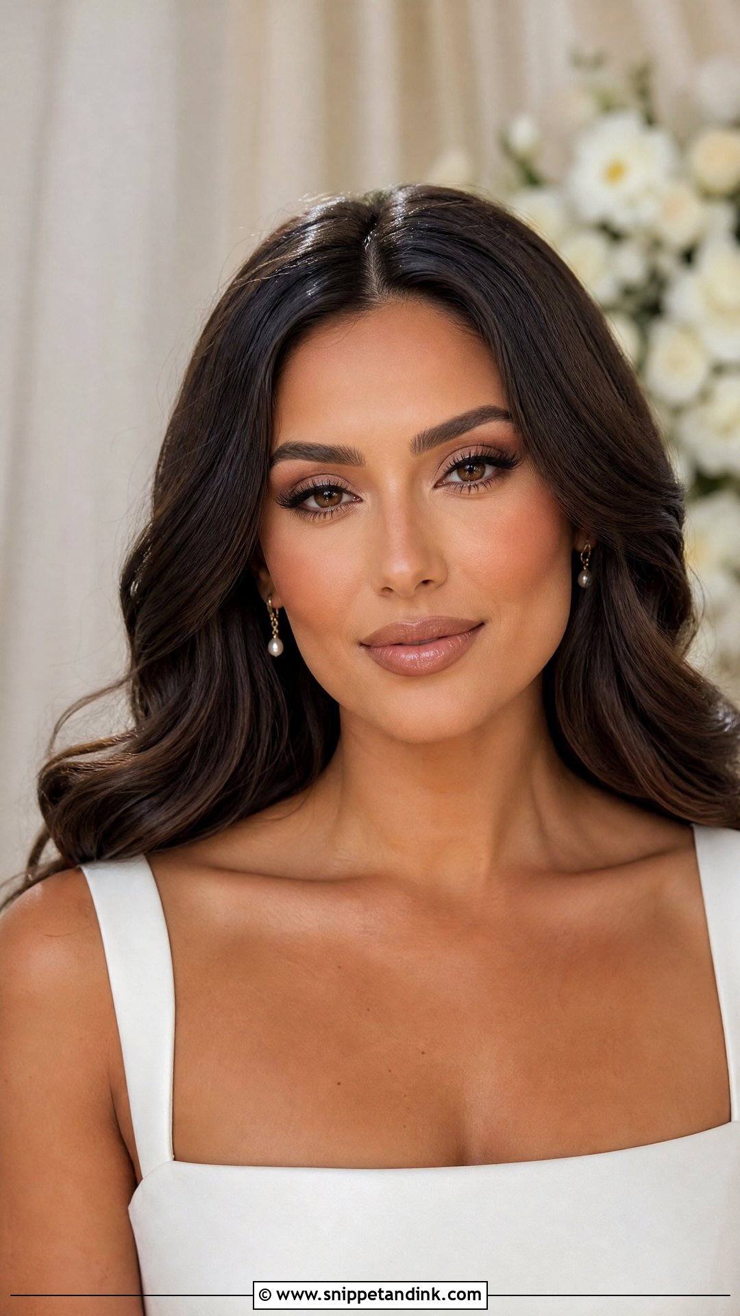 Nude Lip Wedding Makeup For Brunettes - Snippet and Ink - 20 Wedding Makeup Brunette Ideas