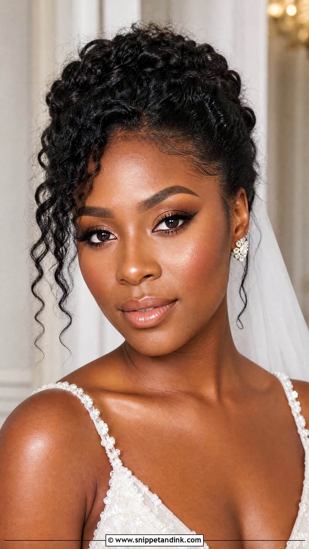 Nude Lip Winged Eyeliner Wedding Makeup - Snippet and Ink - 20 Winged Eyeliner Wedding Makeup Ideas