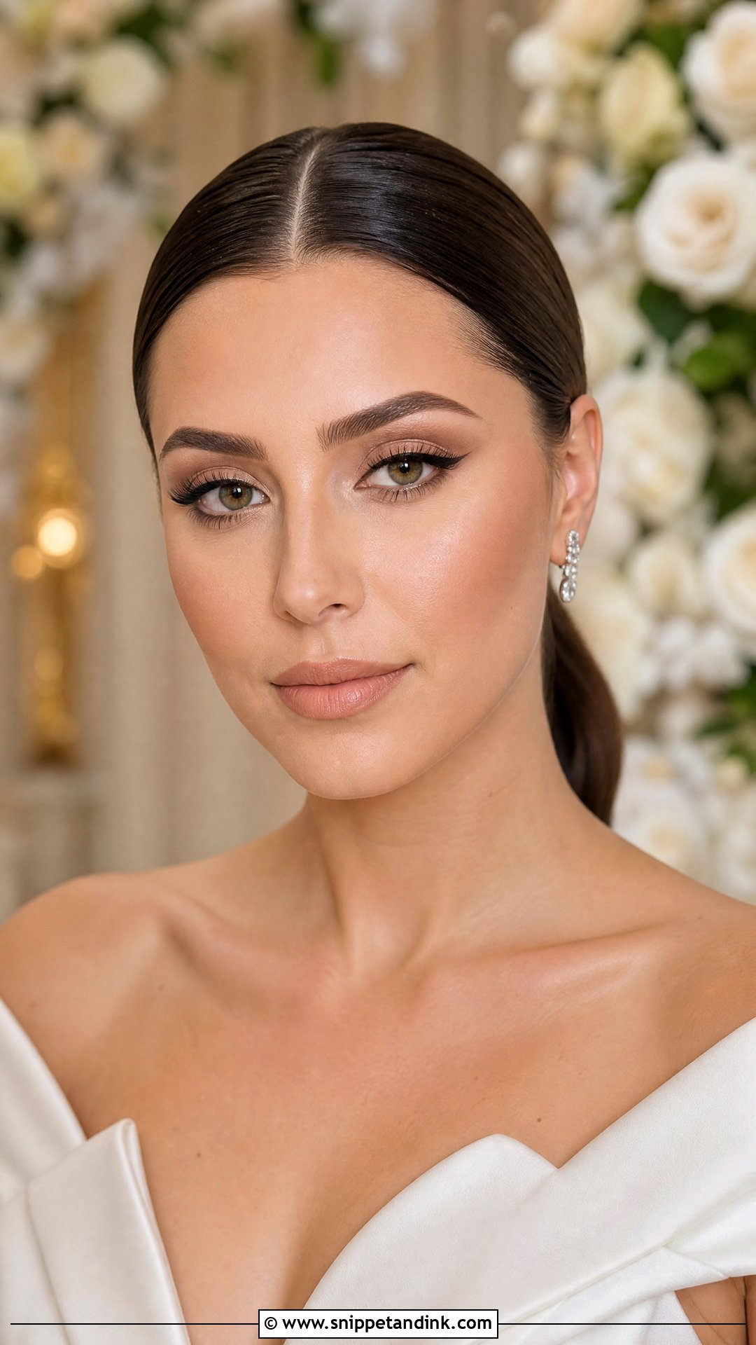 Nude Makeup With Winged Liner - Snippet and Ink - 20 Nude Makeup Looks for Wedding