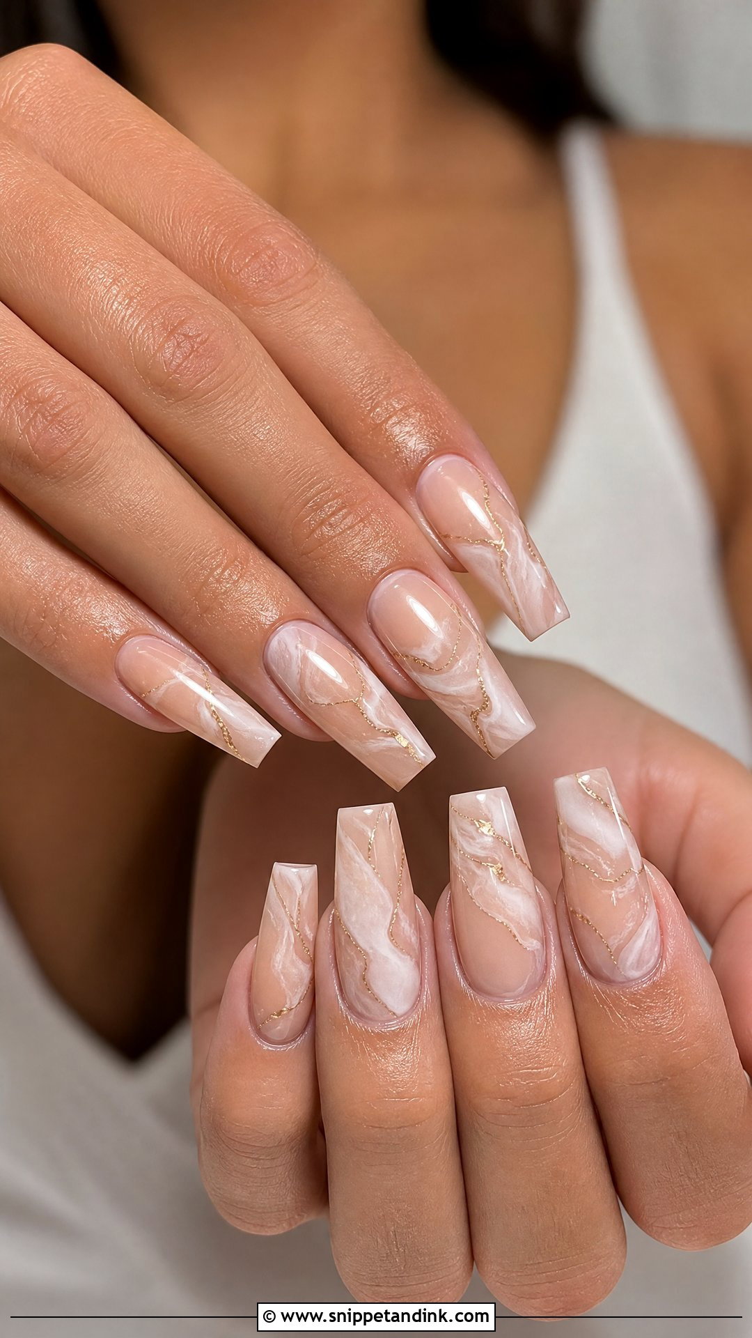 Nude Marble Bridal Nails - Snippet and Ink - 25 Nude Bridal Nails