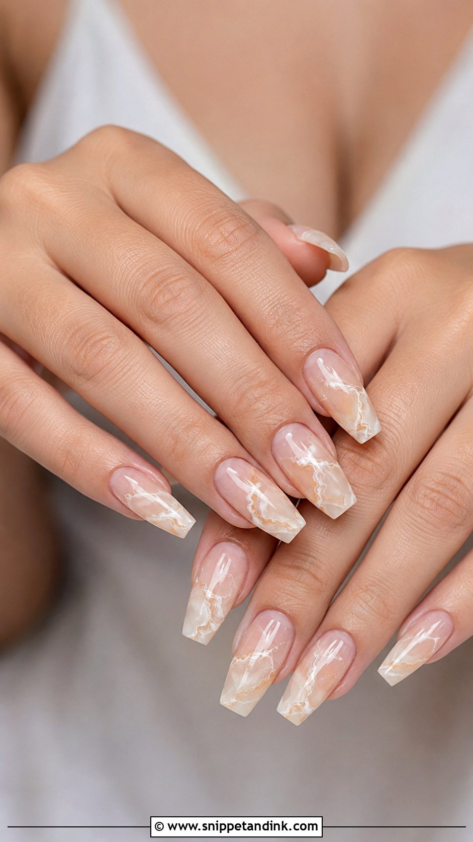 Nude Marble Wedding Nails - Snippet and Ink - 20 Nude Nails for Wedding