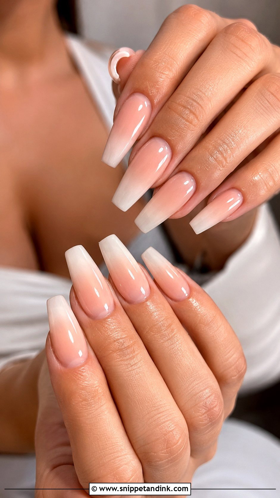 Nude Ombre Bridal Nail Extensions - Snippet and Ink - 30 Bridal Nail Extension Designs