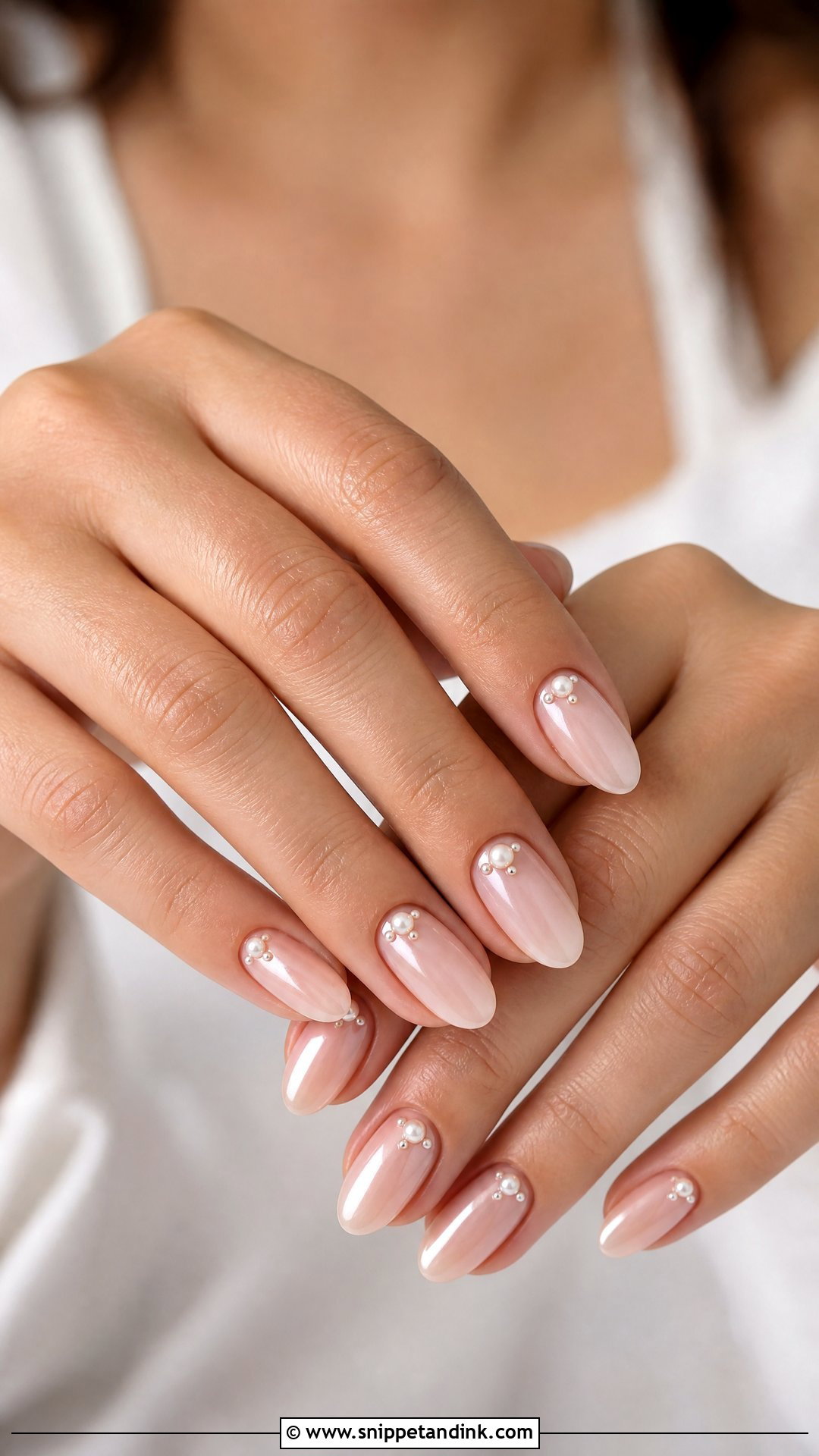 Nude Pearl Wedding Nails - Snippet and Ink - 20 Nude Wedding Nails for Bride