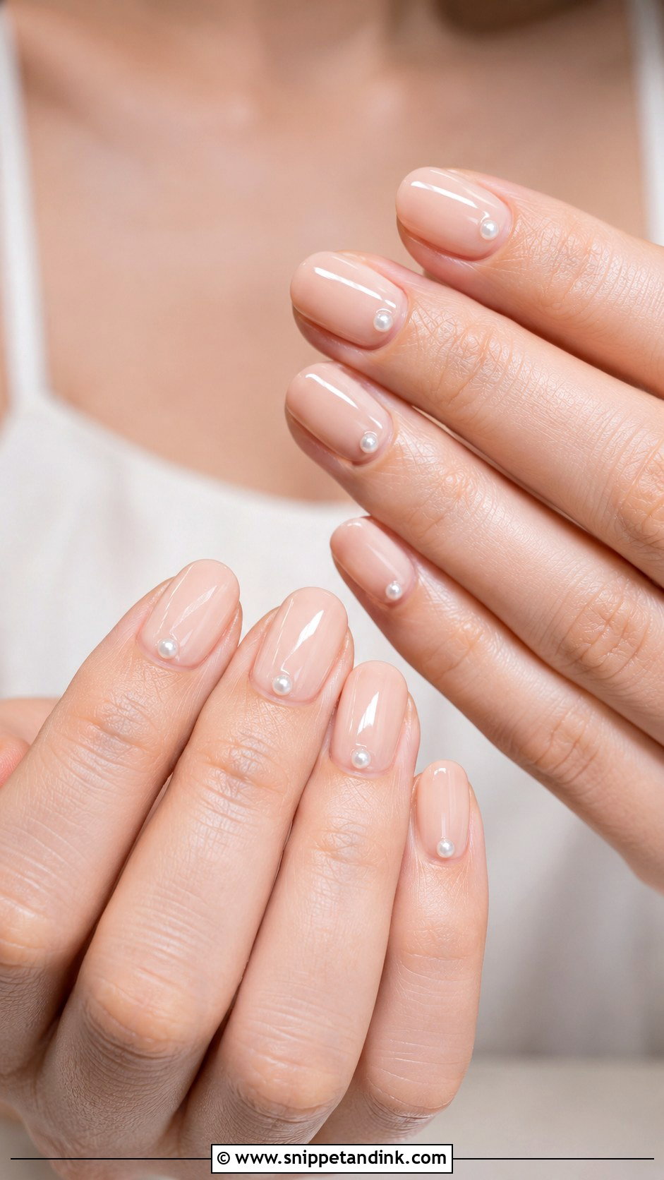 Nude Pearl Wedding Nails - Snippet and Ink - 20 Pearl Wedding Nails for Bride