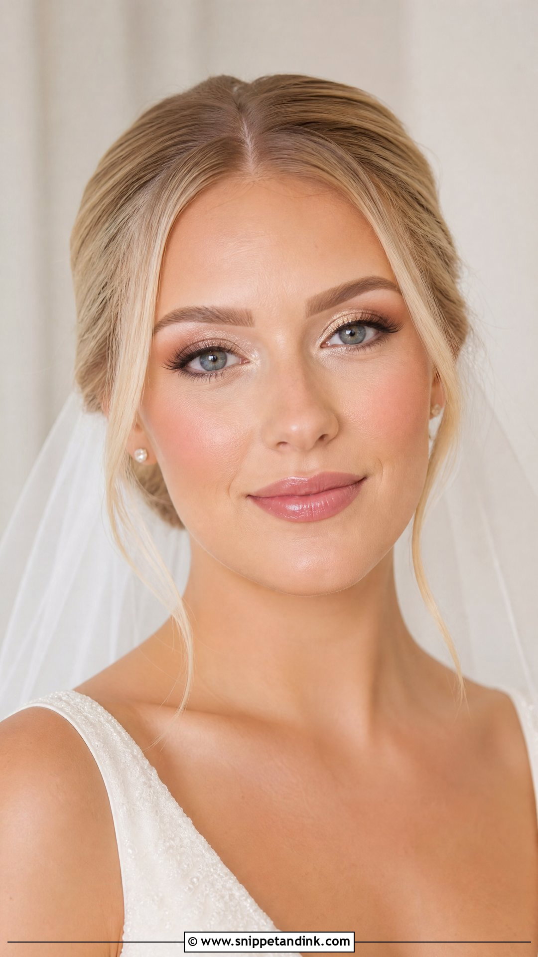 Nude Pink Bridal Lip Combo With Soft Glam Makeup - Snippet and Ink - 25 Bridal Lip Combo Ideas