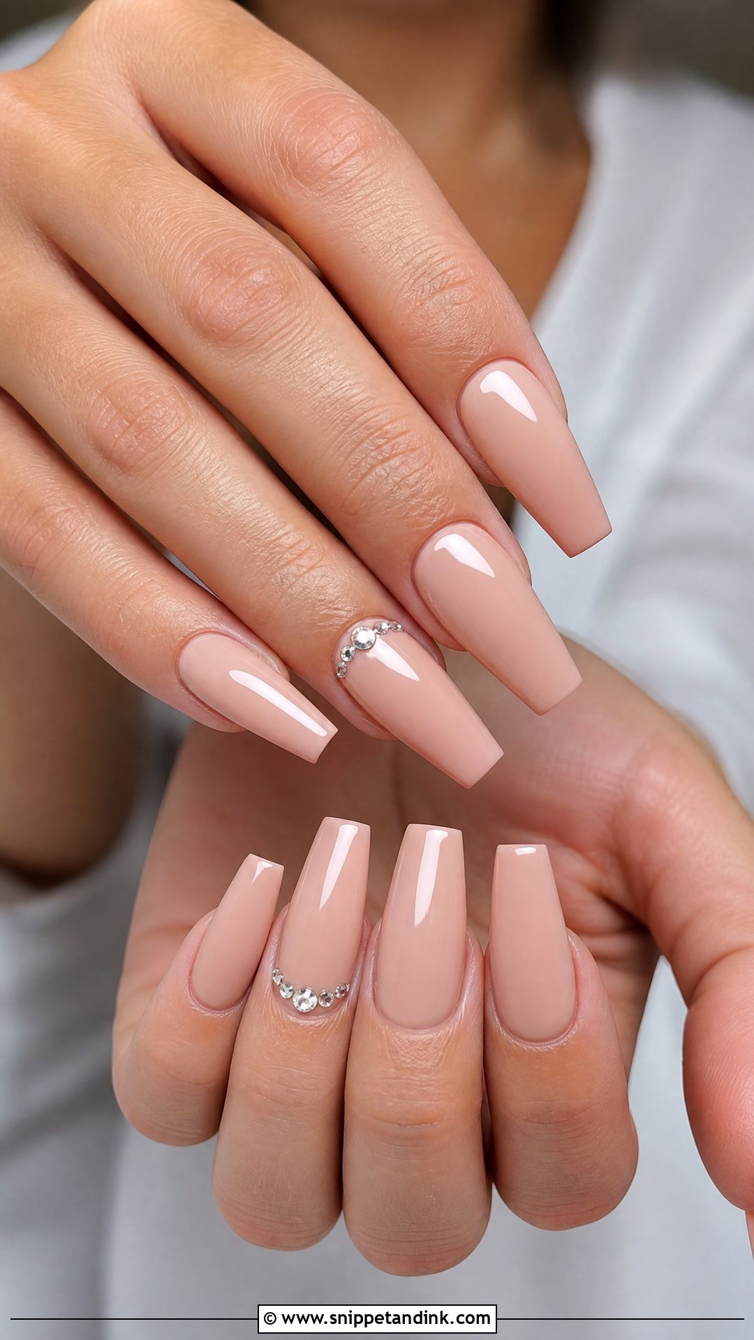 Nude Rhinestone Wedding Nails - Snippet and Ink - 25 Nude Wedding Nails