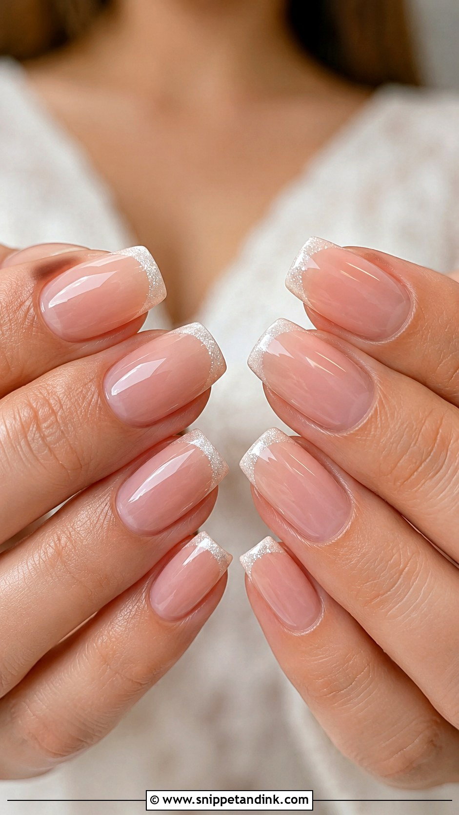 Nude Sparkle Bridal Nails - Snippet and Ink - 20 Sparkle Bridal Wedding Nails for Bride