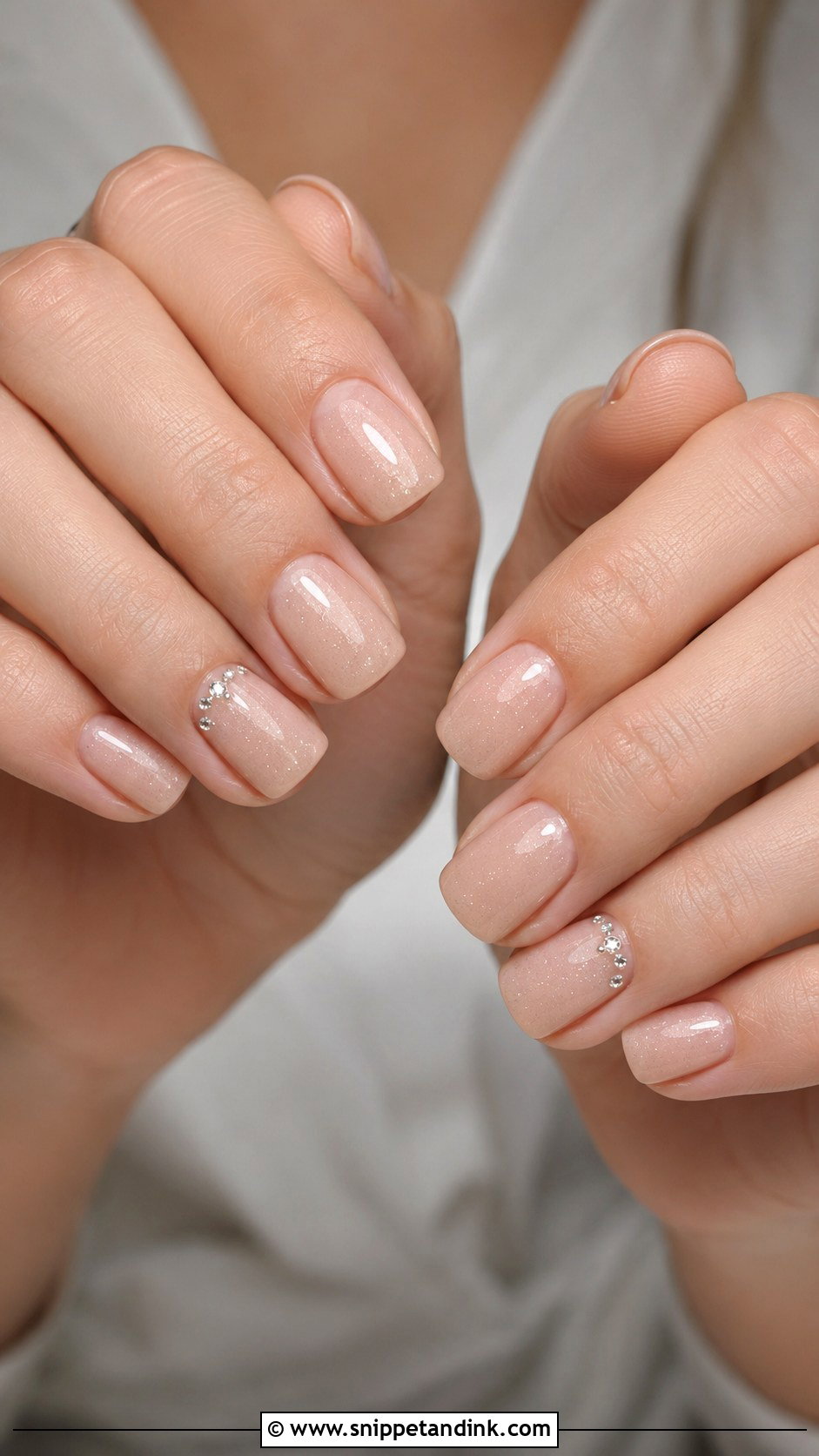 Nude Sparkle Wedding Nails - Snippet and Ink - 20 Classy Bridal Sparkle Wedding Nails for Bride