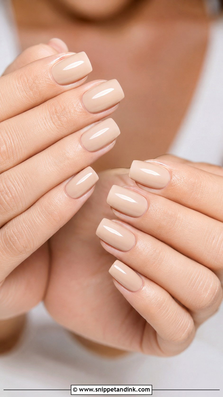 Nude Square Wedding Nails - Snippet and Ink - 20 Square Wedding Day Nails