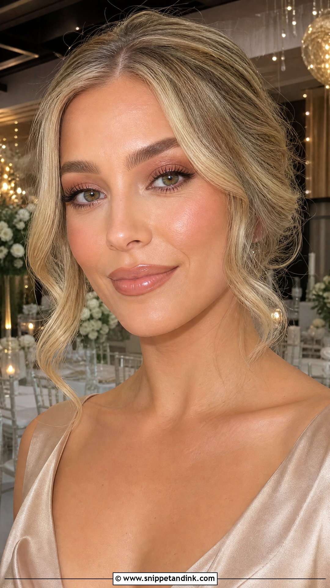 Nude Wedding Makeup With Glossy Lips - Snippet and Ink - 20 Nude Make Up Looks for Wedding