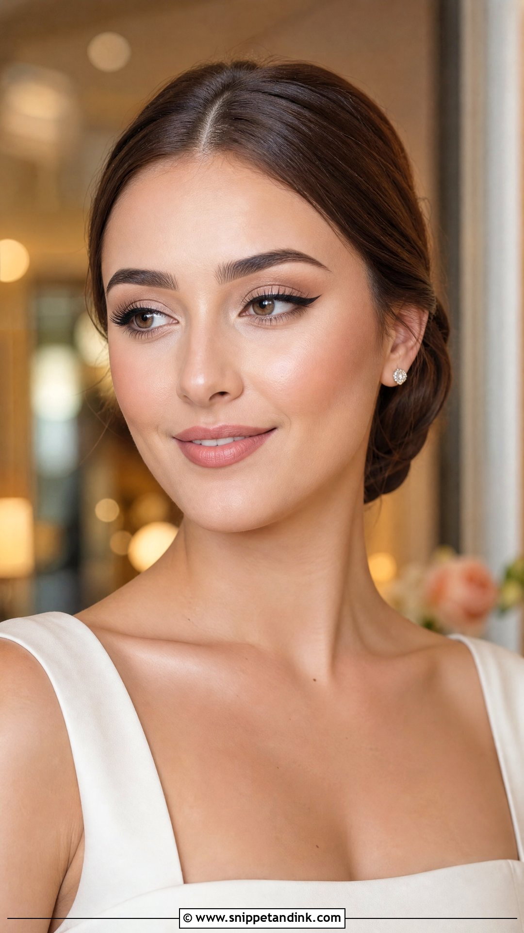 Nude Wedding Makeup With Winged Liner - Snippet and Ink - 20 Nude Make Up Looks for Wedding