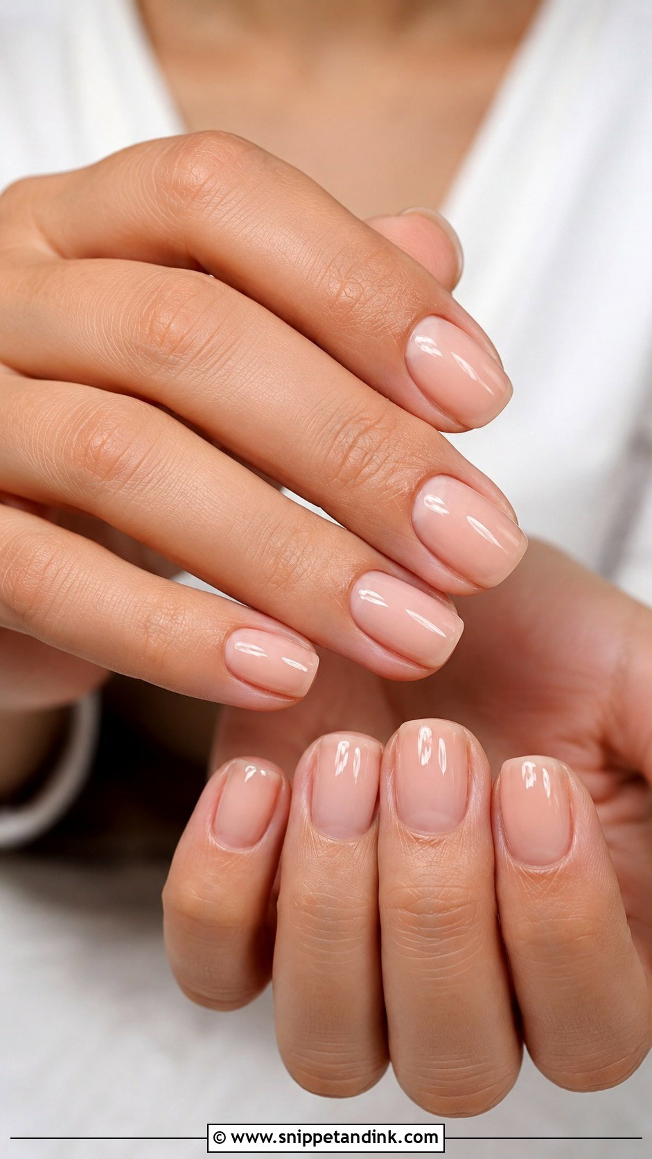 Nude Wedding Nails With Gold Detail - Snippet and Ink - 20 Simple Wedding Nails Design
