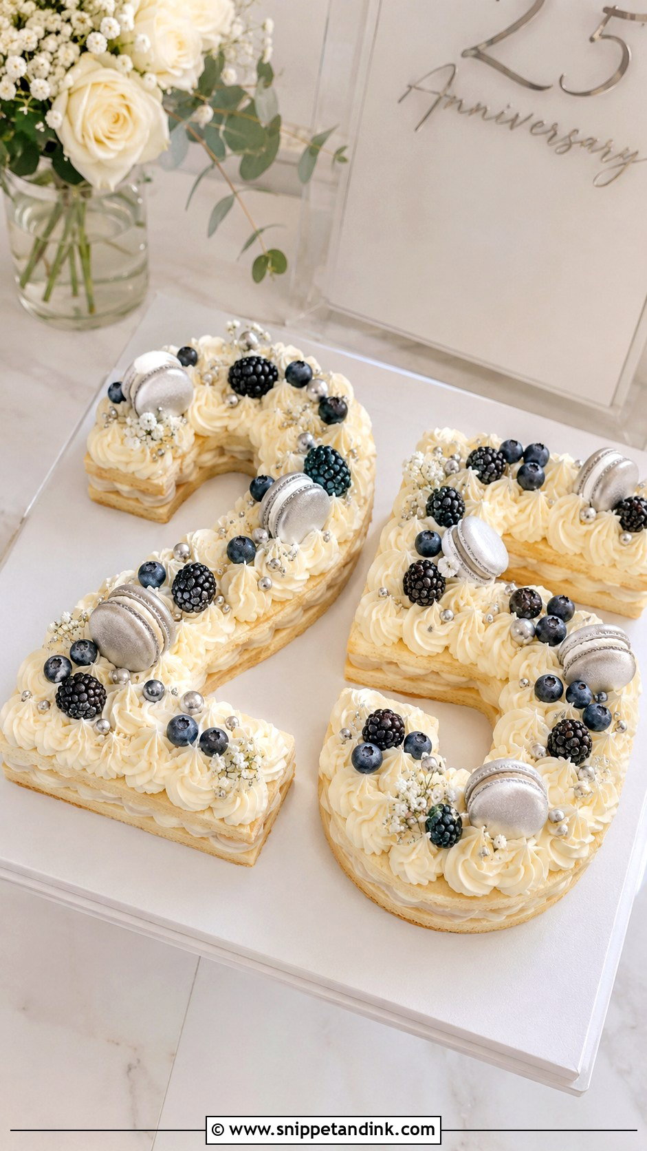 Number 25 Anniversary Cake - Snippet and Ink - 20 25th Anniversary Cake Design Ideas