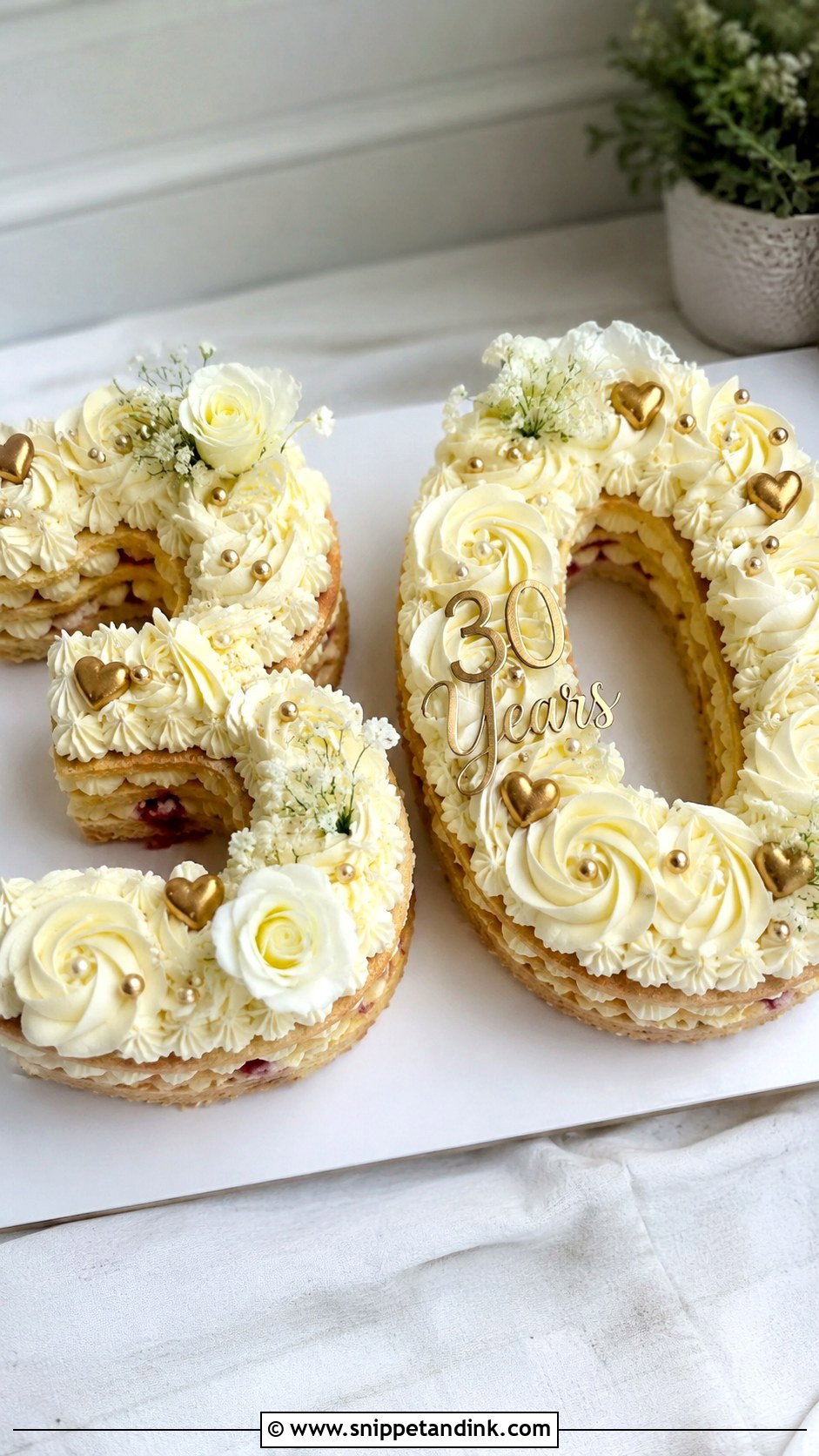 Number 30 Anniversary Cake - Snippet and Ink - 20 30th Wedding Anniversary Cake Ideas