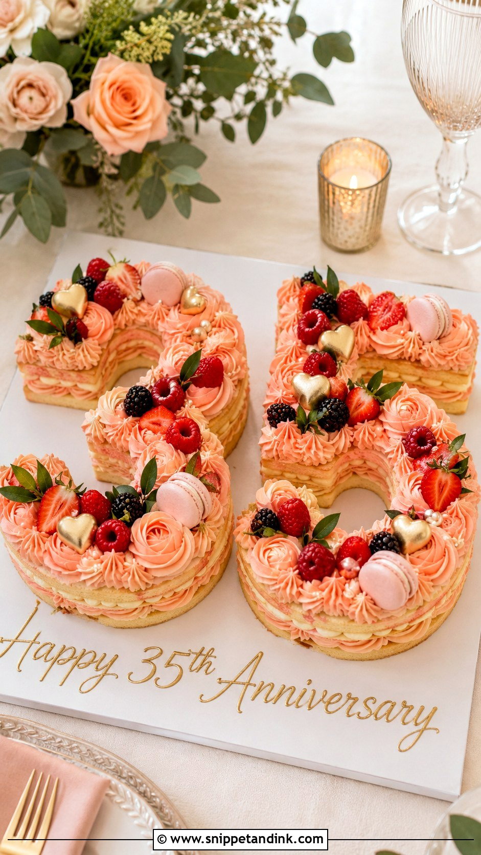 Number 35 Anniversary Cake - Snippet and Ink - 20 35th Anniversary Cake Ideas