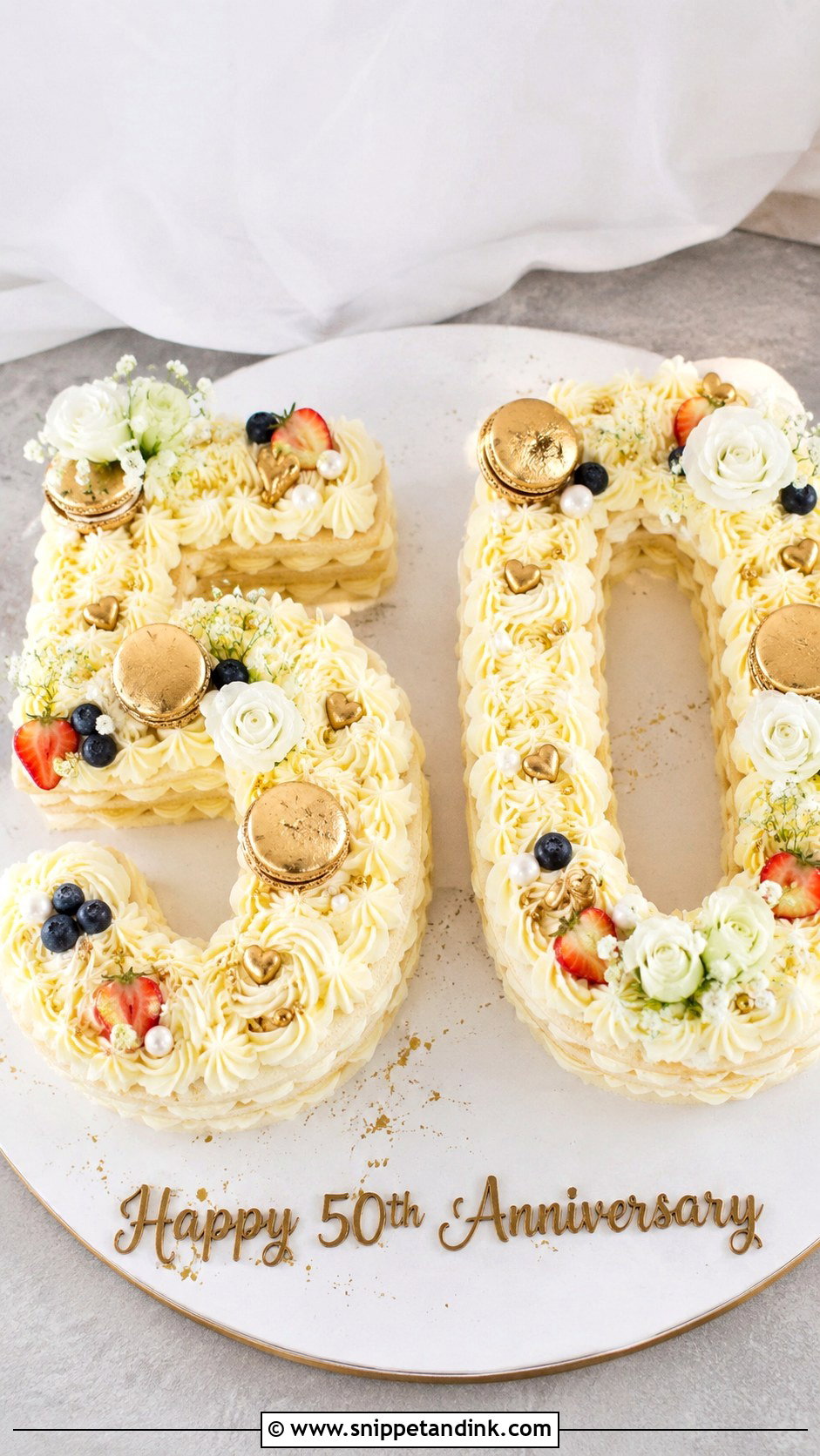 Number 50 Wedding Anniversary Cake - Snippet and Ink - 20 50th Wedding Anniversary Cake Ideas
