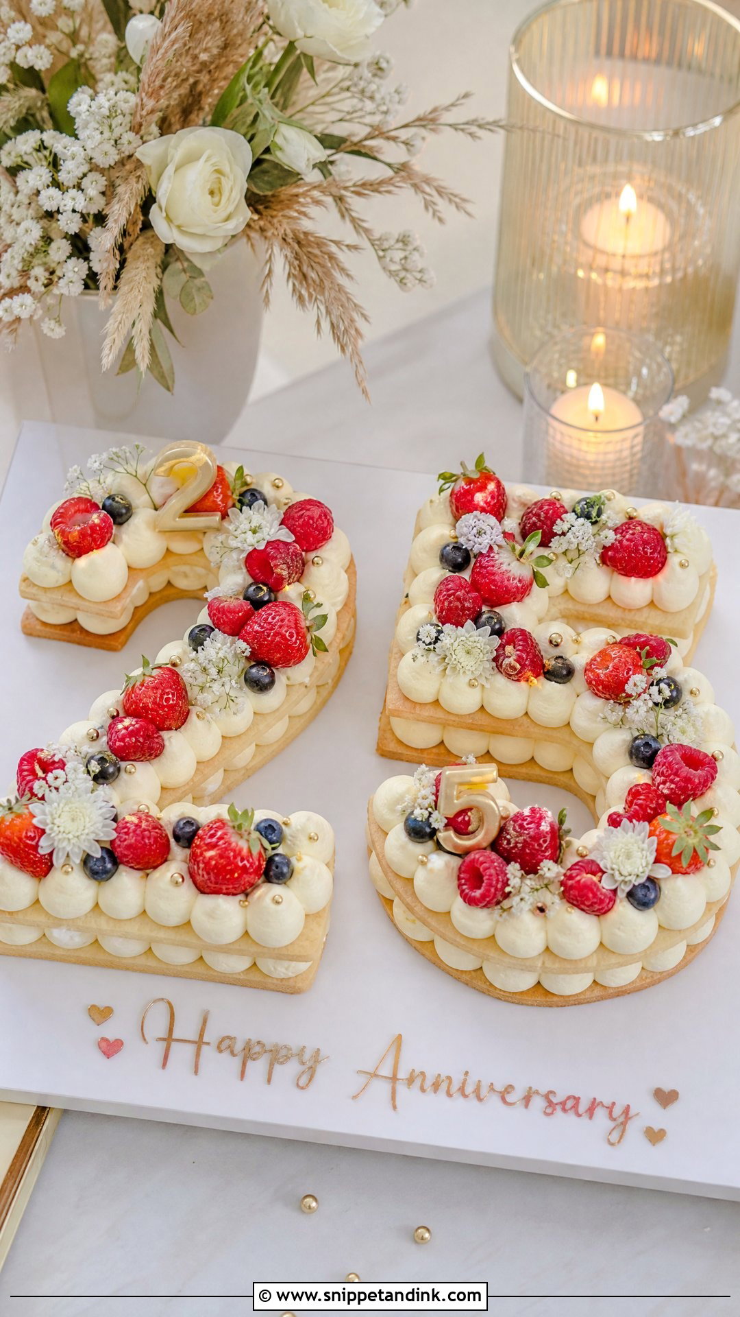 Number Anniversary Cake - Snippet and Ink - 20 Simple Wedding Anniversary Cake Ideas