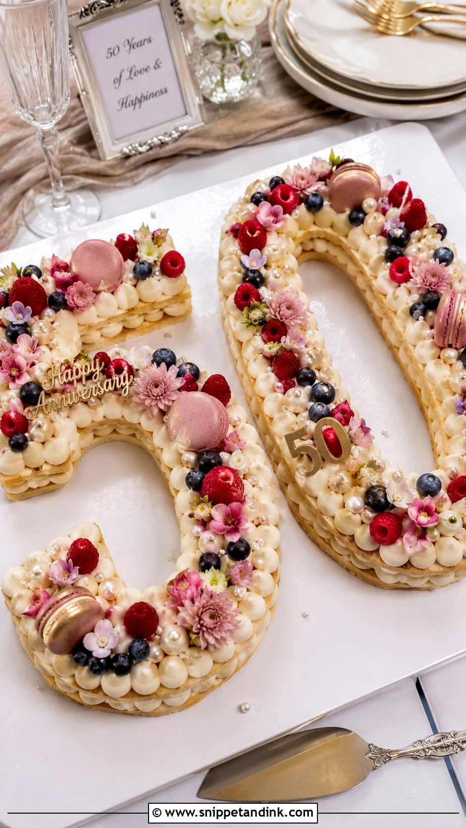 Number Anniversary Cake - Snippet and Ink - 20 Aesthetic Anniversary Cake Designs
