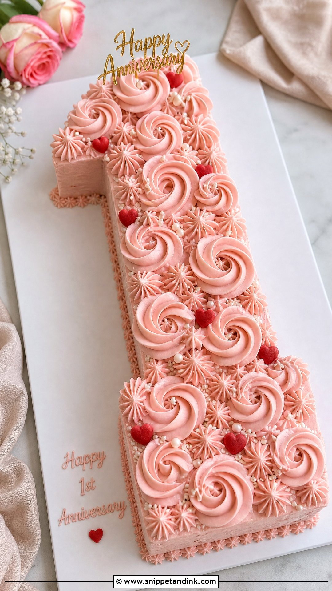 Number One Anniversary Cake - Snippet and Ink - 25 Couple 1st Anniversary Cake Ideas