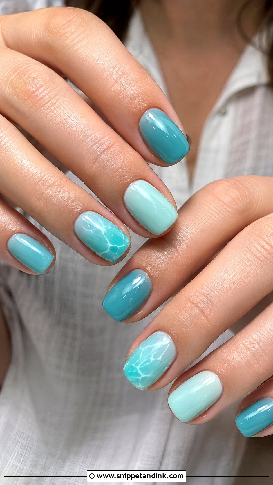 Ocean Blue Honeymoon Nails - Snippet and Ink - 20 Honey Moon Nails