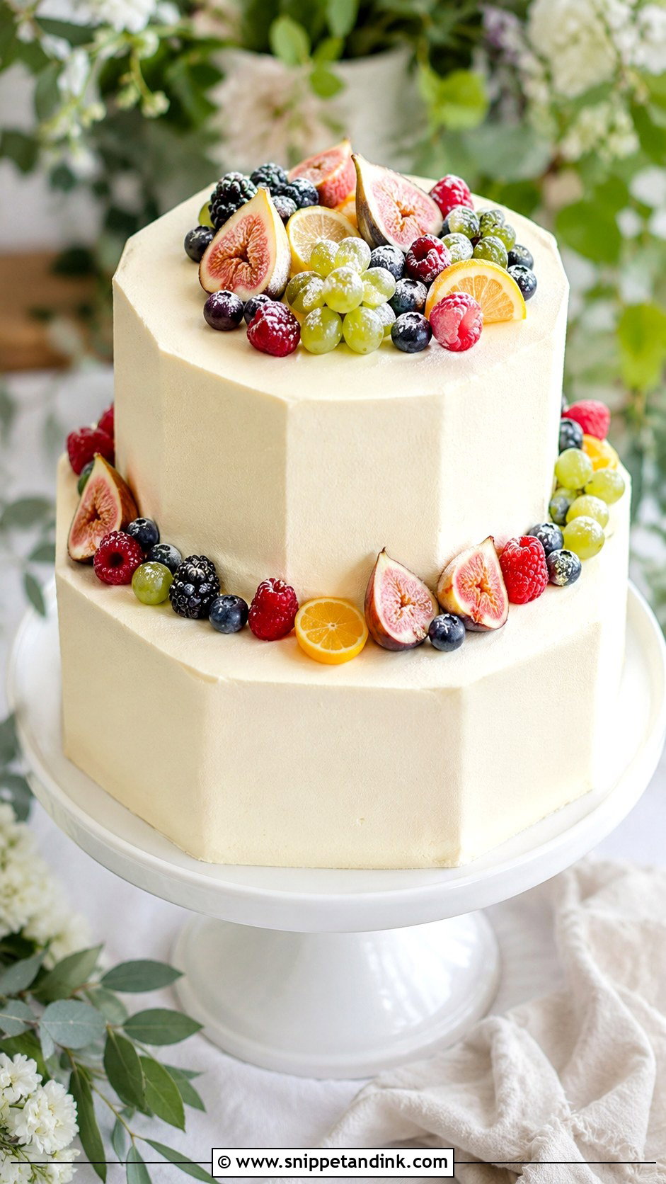 Octagon Wedding Cake With Fruit - Snippet and Ink - 20 Octagon Wedding Cake Ideas