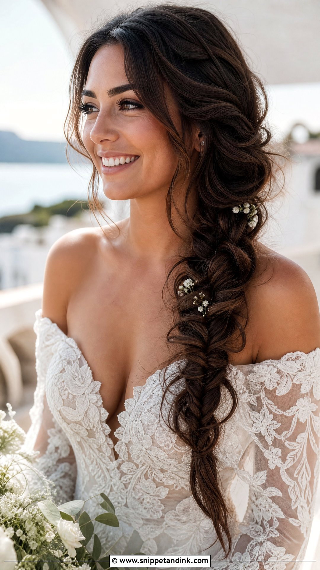 Off Shoulder Wedding Fishtail Braid - Snippet and Ink - 20 Off Shoulder Wedding Hairstyles