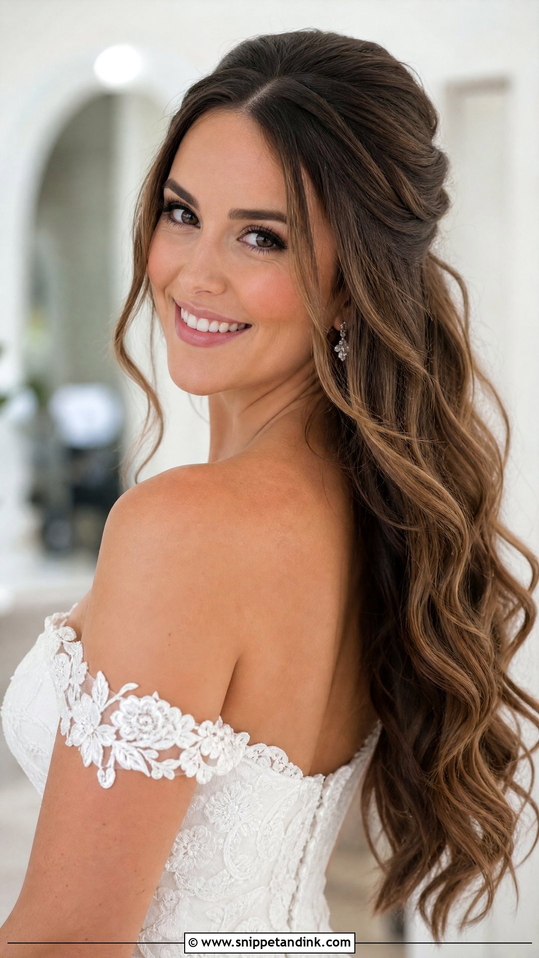 Off Shoulder Wedding Long Hair - Snippet and Ink - 20 Off Shoulder Wedding Hairstyles