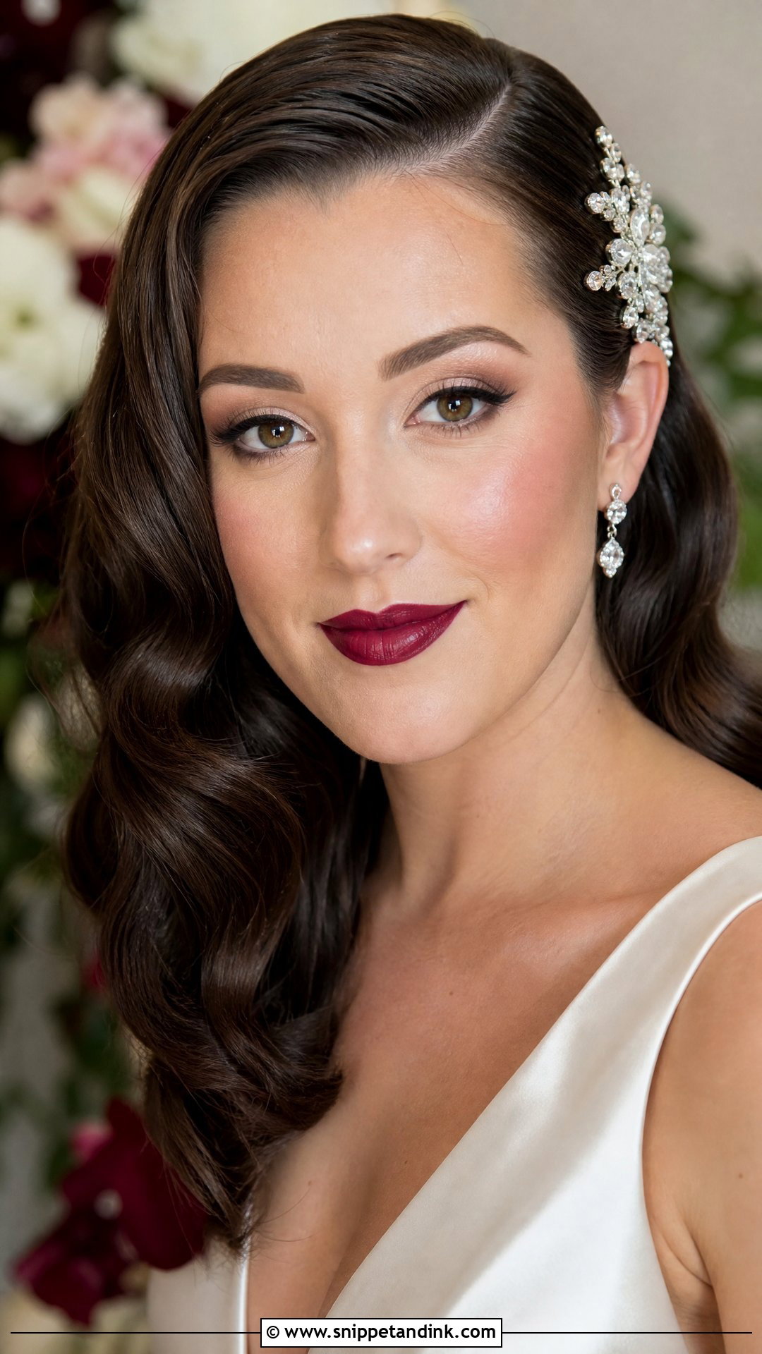 Old Hollywood Berry Lip Wedding Makeup - Snippet and Ink - 20 Old Hollywood Wedding Makeup Ideas