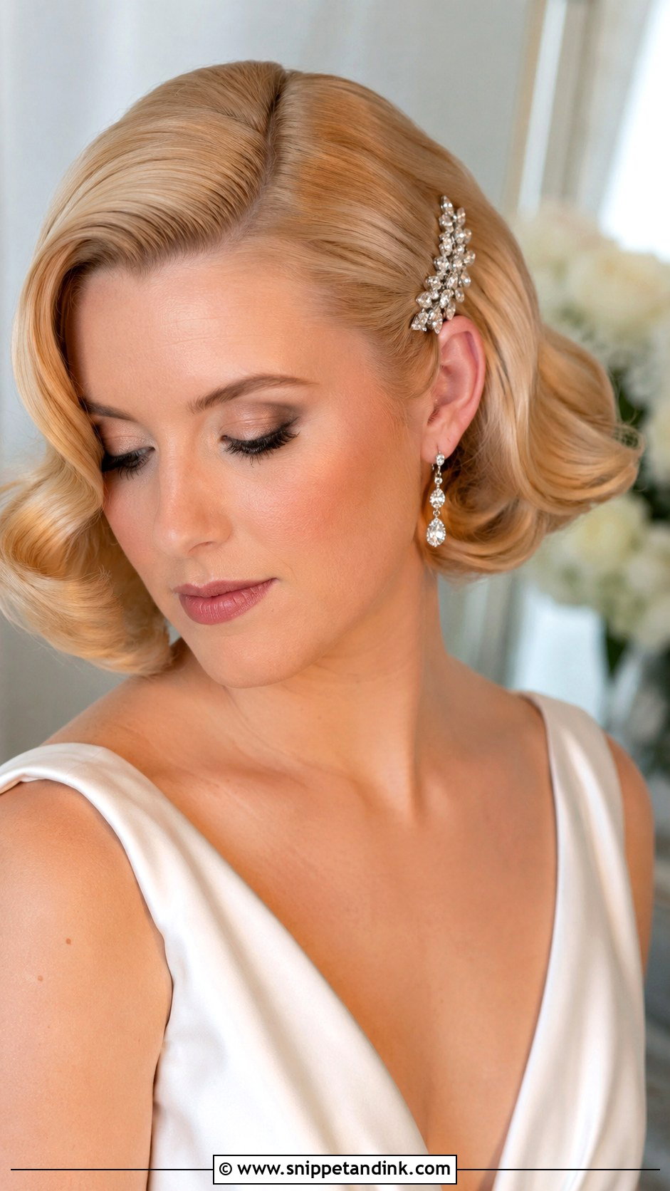 Old Hollywood Bob Wedding Hair - Snippet and Ink - 15 Very Short Hair Wedding Styles