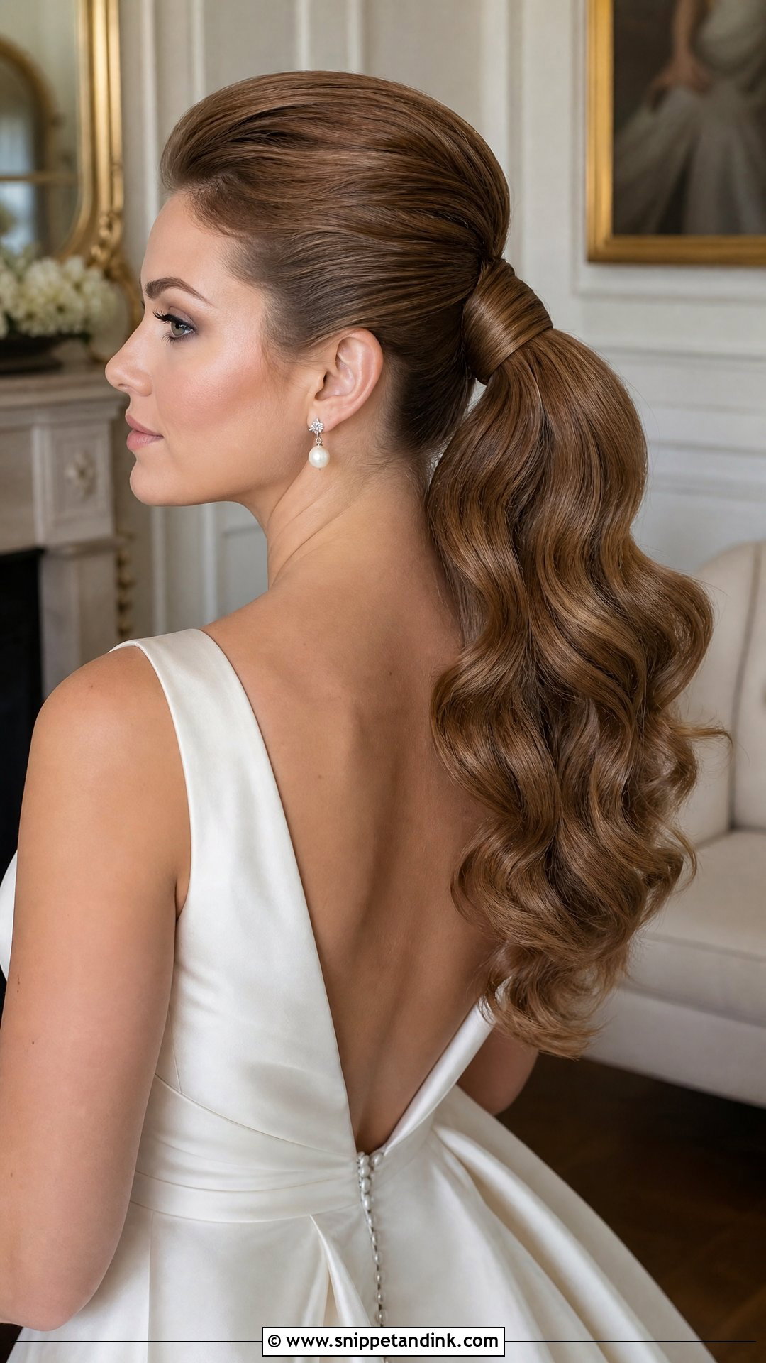 Old Hollywood Bridal Hair With Glam Ponytail - Snippet and Ink - 20 Old Hollywood Bridal Hair Ideas