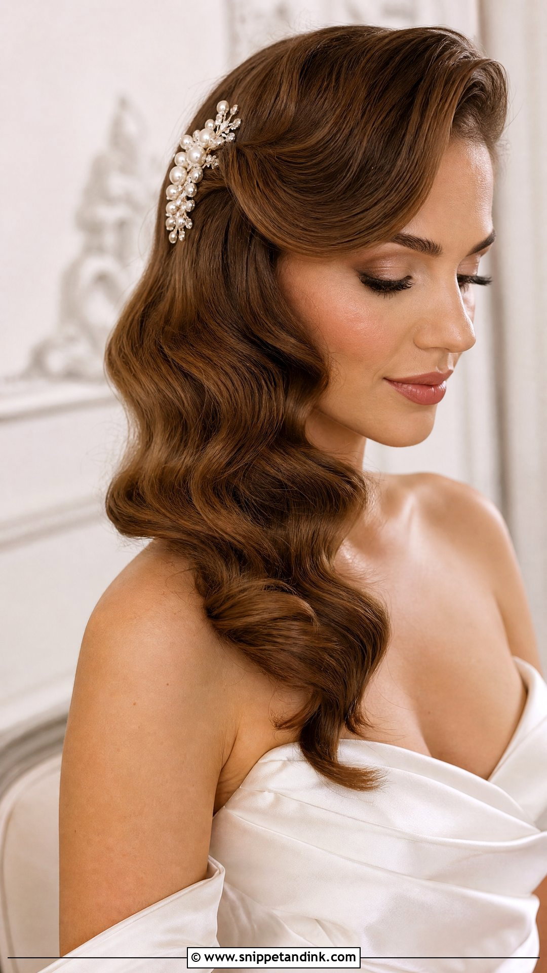 Old Hollywood Bridal Hair With Hair Comb - Snippet and Ink - 20 Old Hollywood Bridal Hair Ideas