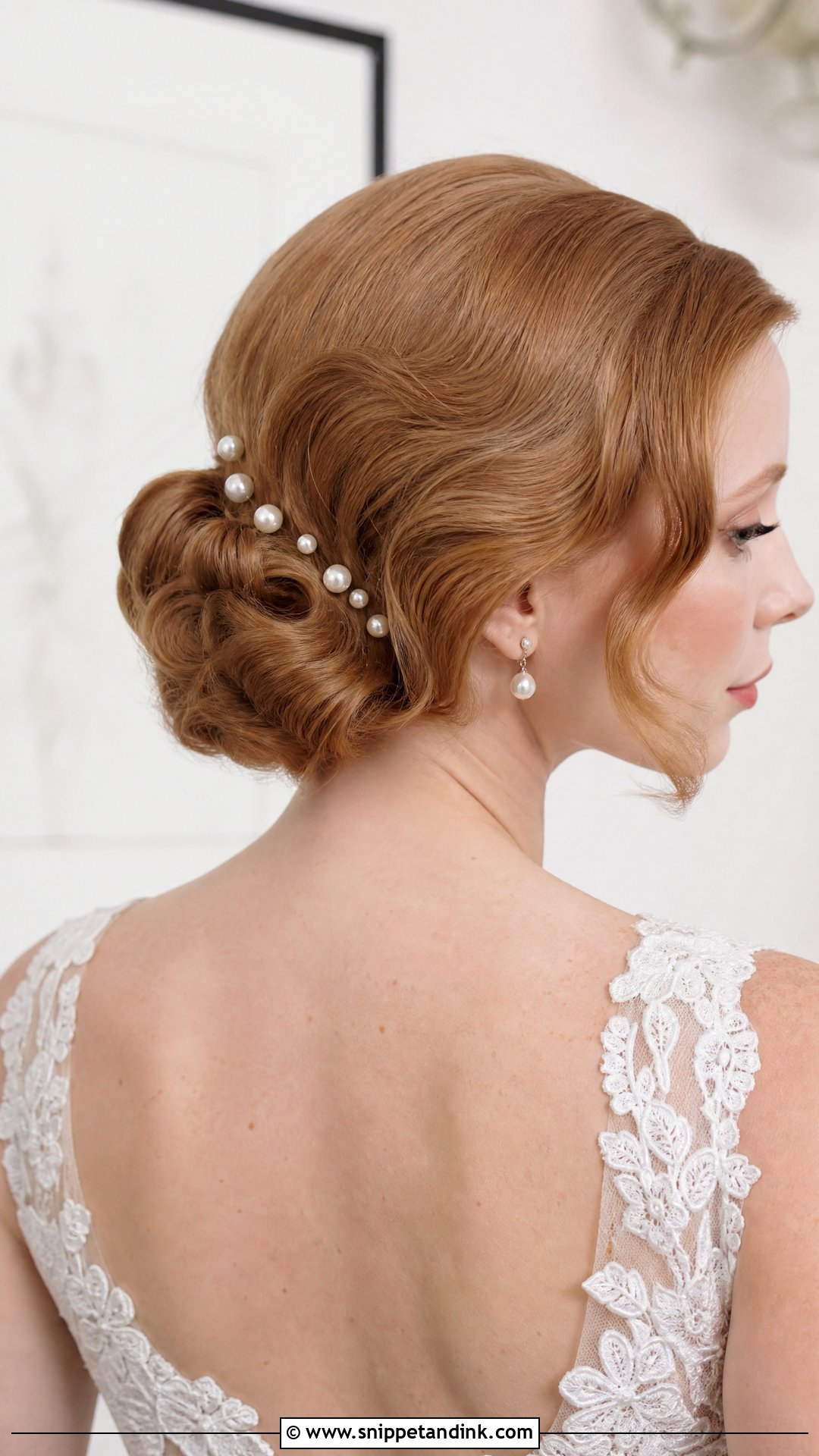 Old Hollywood Bridal Hair With Pearl Pins - Snippet and Ink - 20 Old Hollywood Bridal Hair Ideas