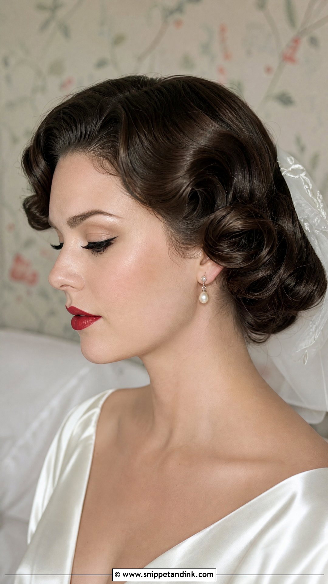Old Hollywood Bridal Hair With Pin Curls - Snippet and Ink - 20 Old Hollywood Bridal Hair Ideas