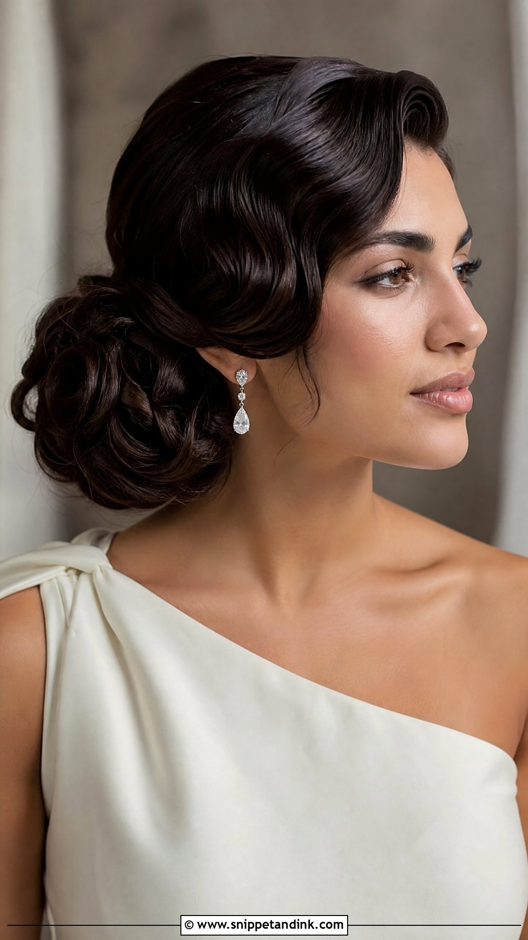 Old Hollywood Bridal Hair With Side Bun - Snippet and Ink - 20 Old Hollywood Bridal Hair Ideas