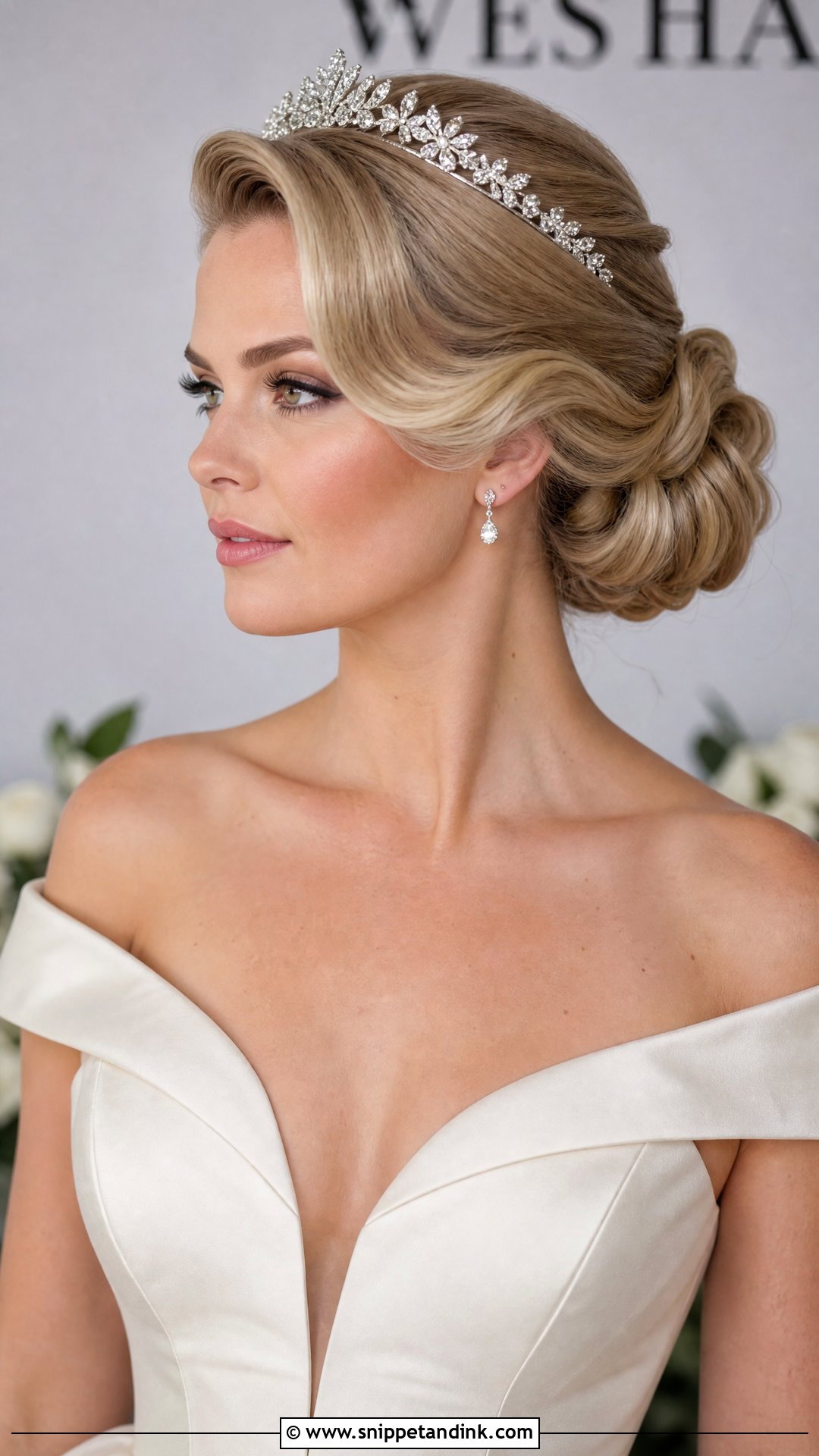 Old Hollywood Bridal Hair With Tiara - Snippet and Ink - 20 Old Hollywood Bridal Hair Ideas