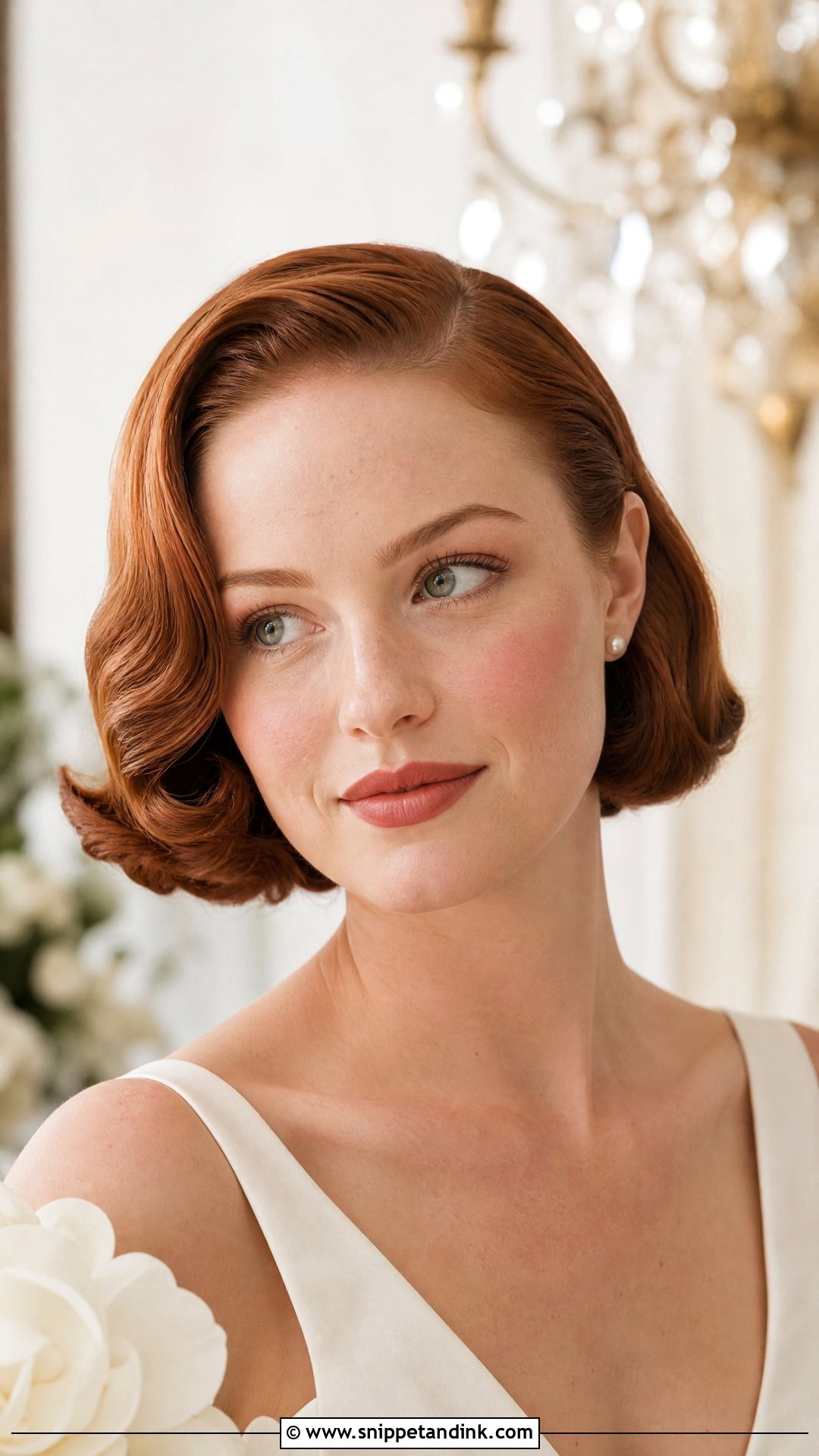 Old Hollywood Bridal Hair With Vintage Bob - Snippet and Ink - 20 Old Hollywood Bridal Hair Ideas