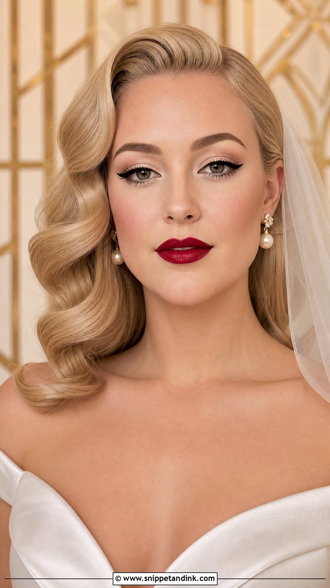 Old Hollywood Bridal Makeup With Red Lips - Snippet and Ink - 25 Bridal Makeup with Red Lips