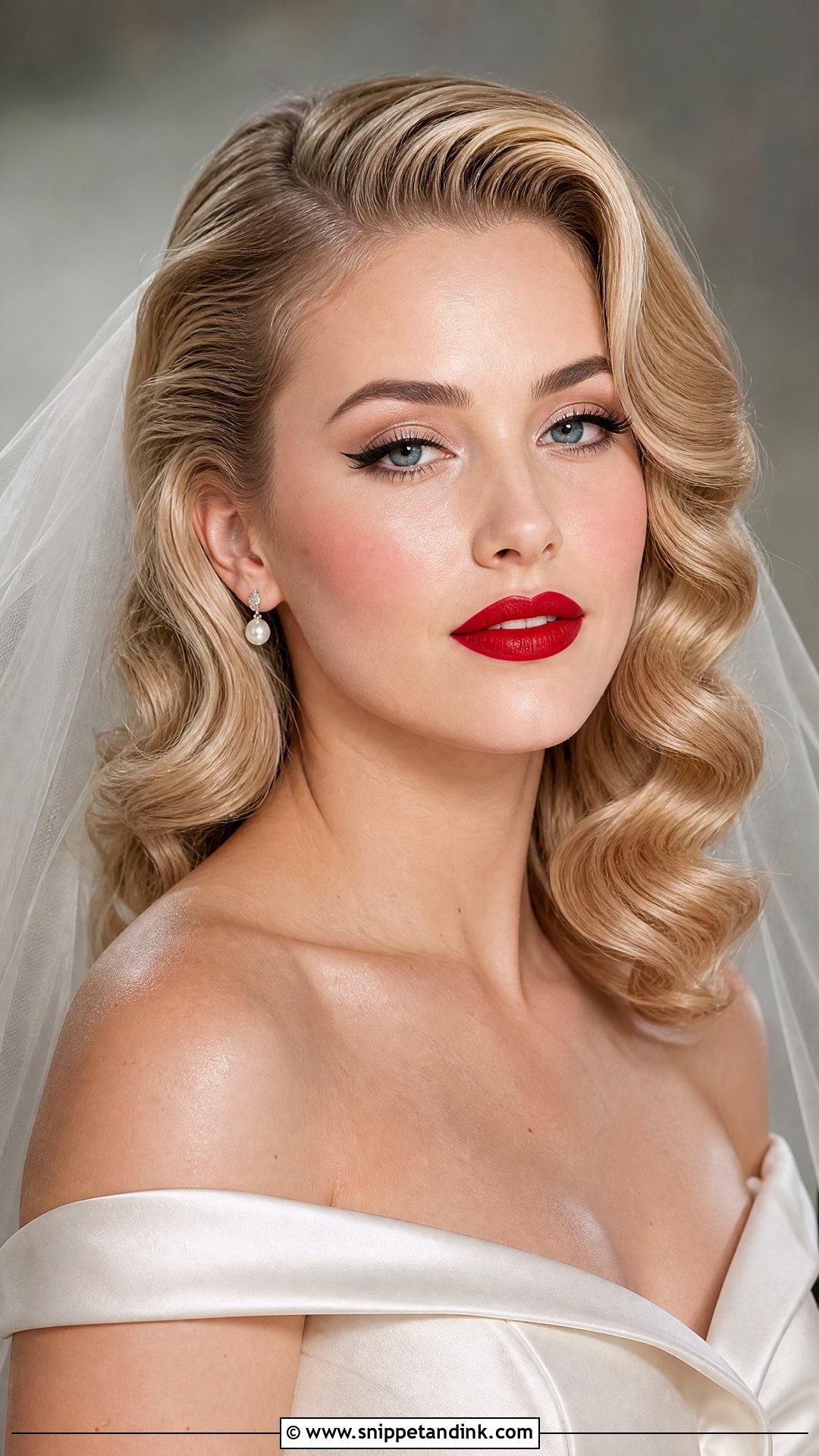 Old Hollywood Red Lip Wedding Makeup - Snippet and Ink - 20 Old Hollywood Wedding Makeup Ideas